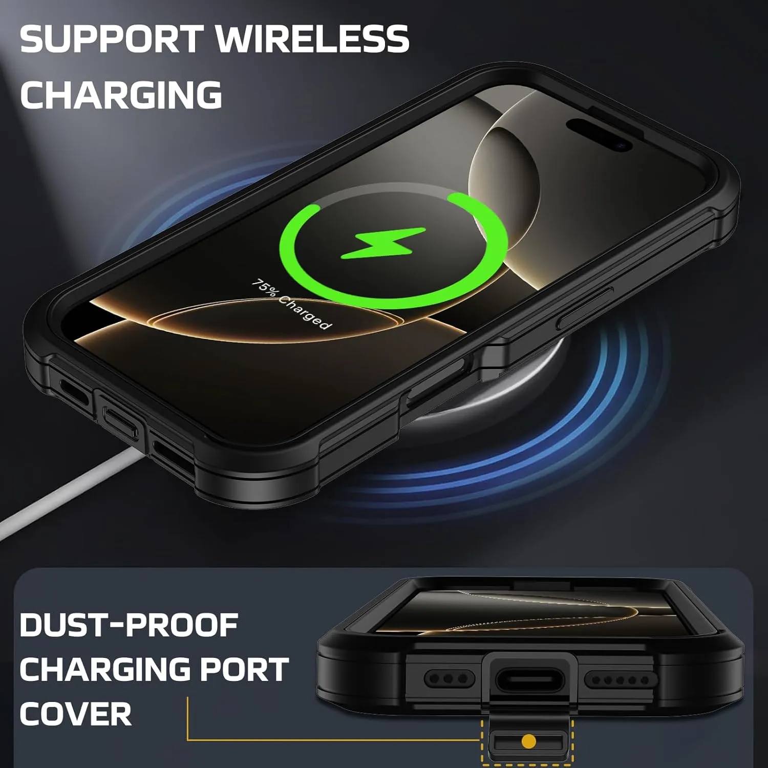 iPhone 16 Pro Military Drop Heavy Duty Protection Belt Clip Case