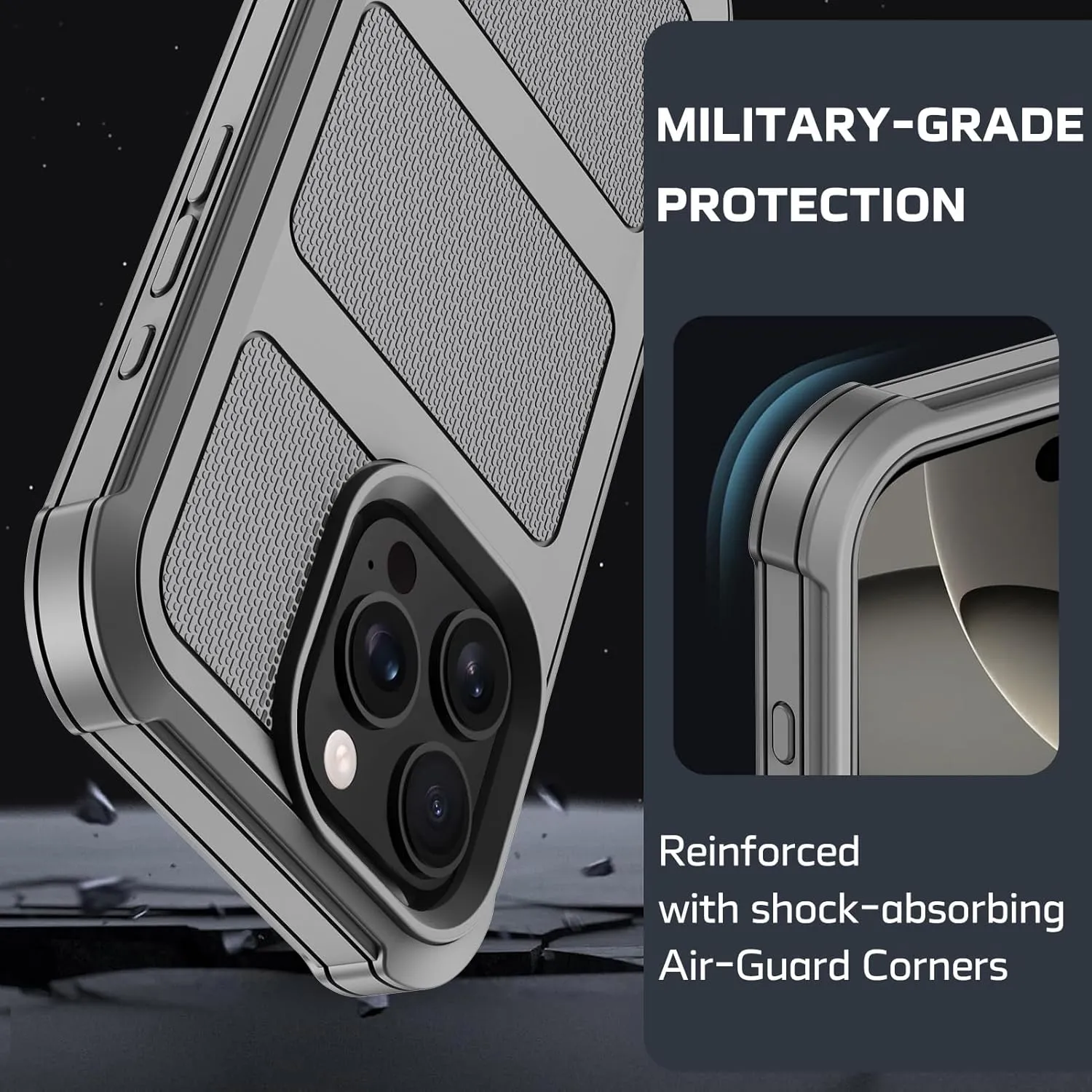 iPhone 16 Pro Military Drop Heavy Duty Protection Belt Clip Case