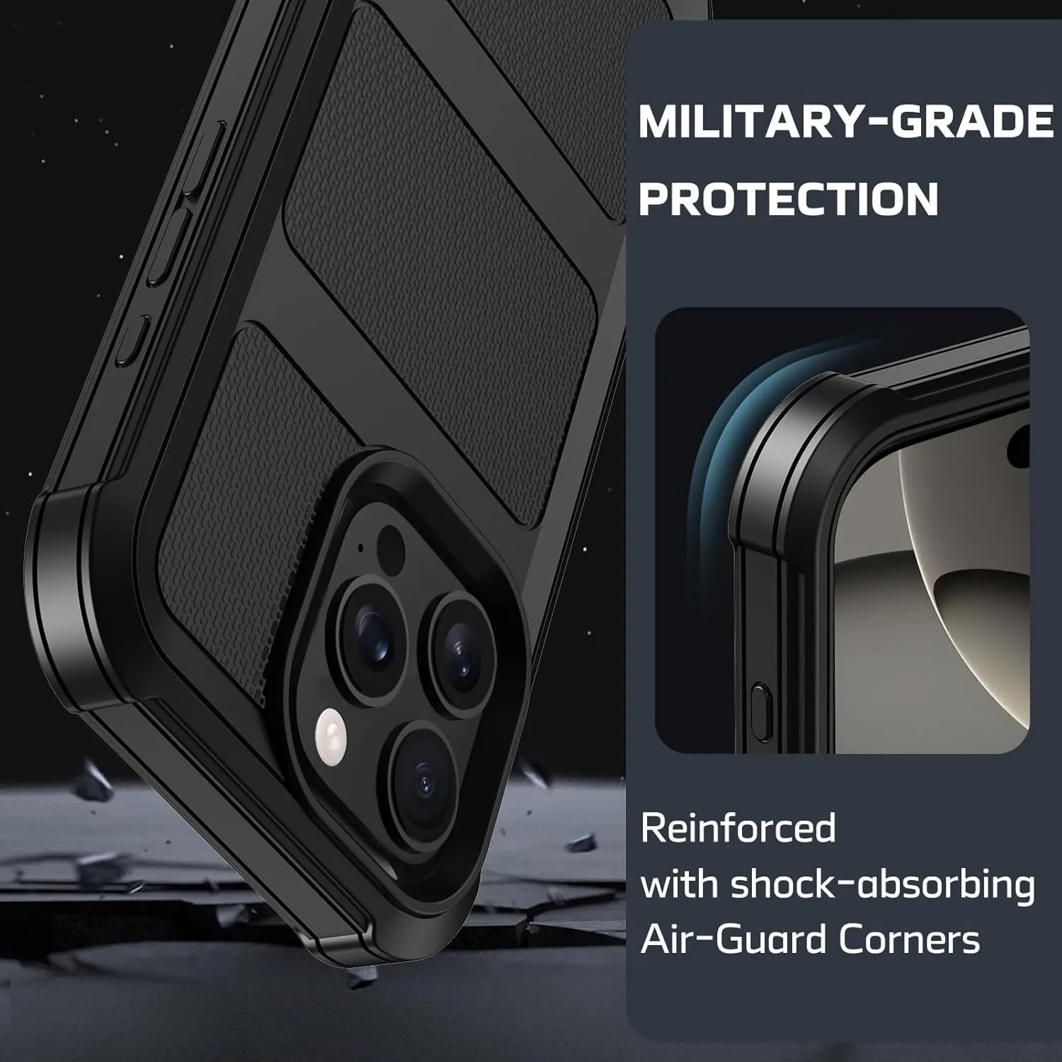 iPhone 16 Pro Military Drop Heavy Duty Protection Belt Clip Case