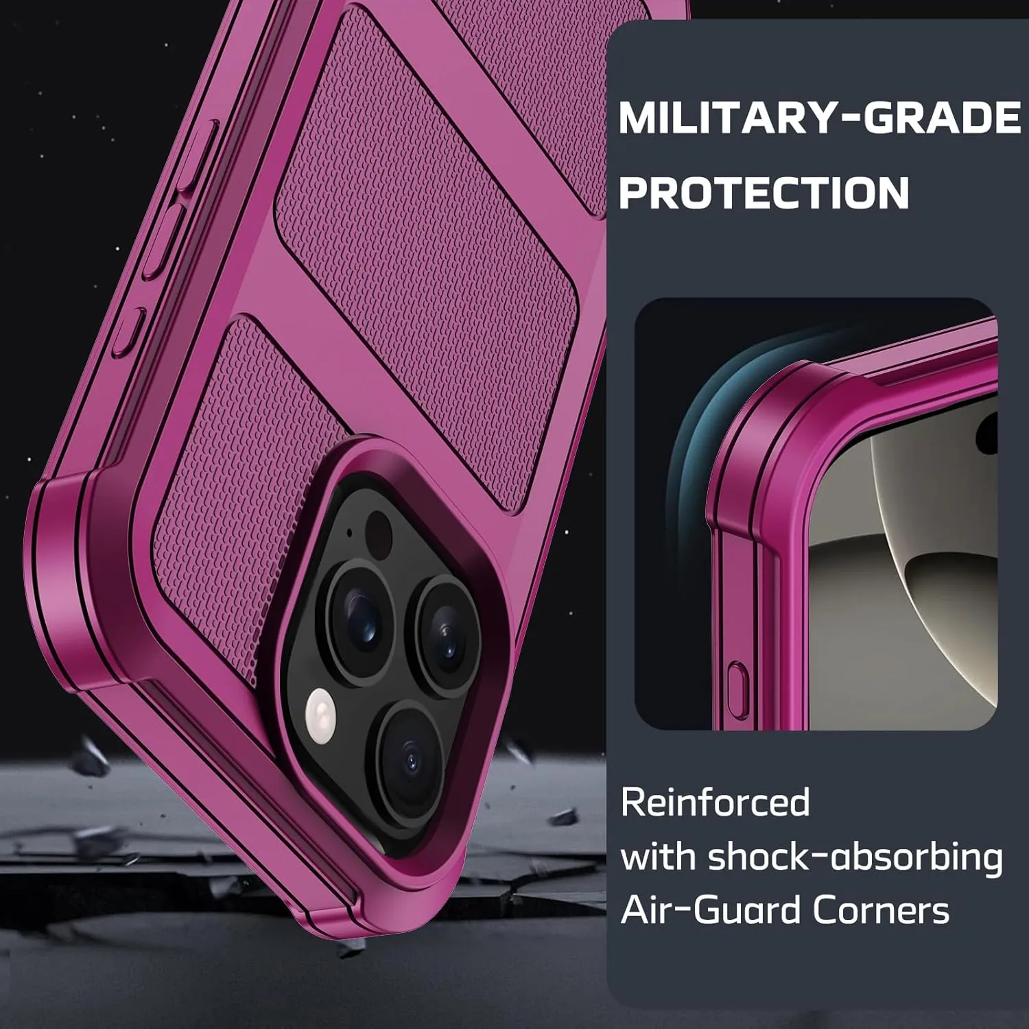 iPhone 16 Pro Military Drop Heavy Duty Protection Belt Clip Case