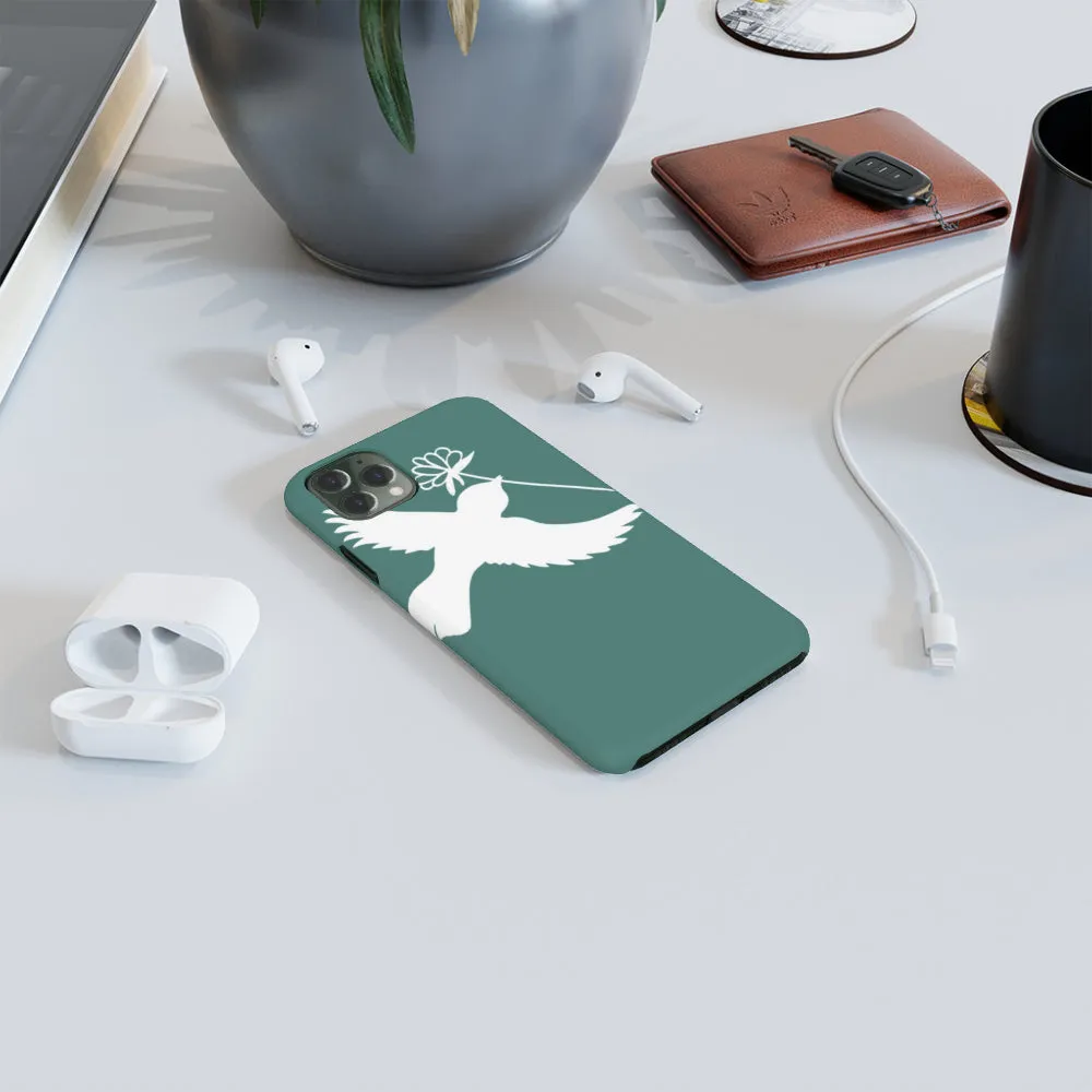 iPhone Cases - Dove on Green
