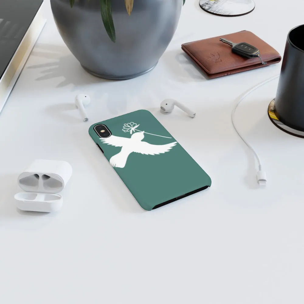 iPhone Cases - Dove on Green