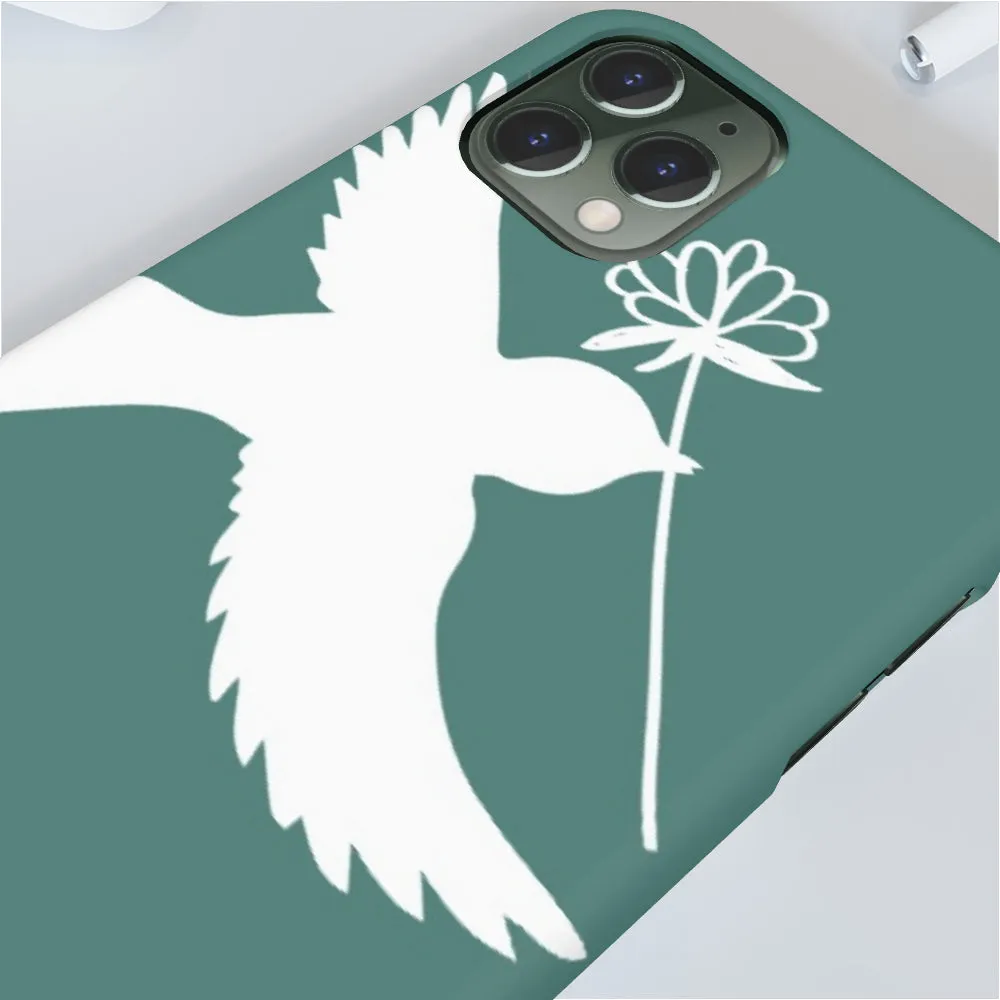 iPhone Cases - Dove on Green