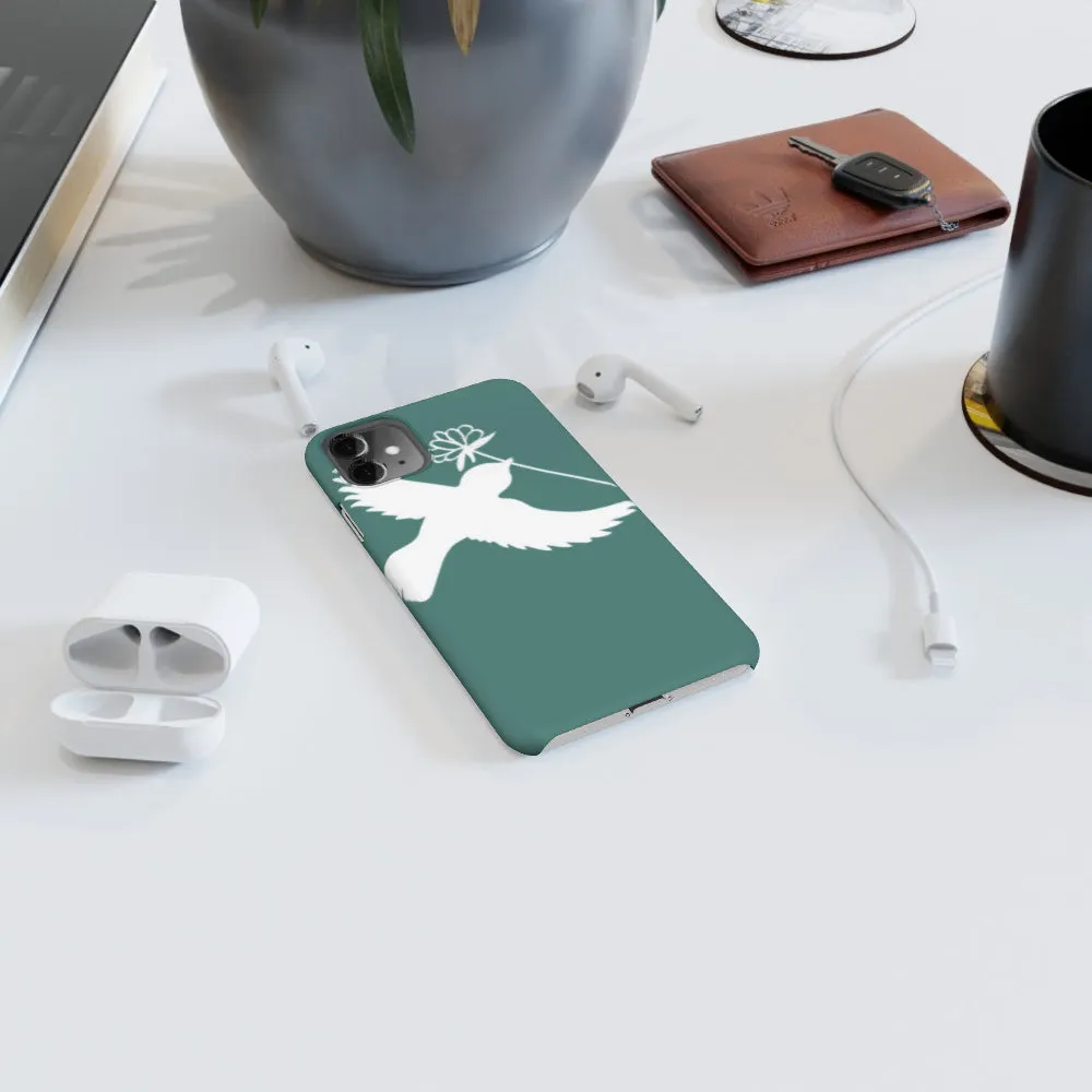 iPhone Cases - Dove on Green