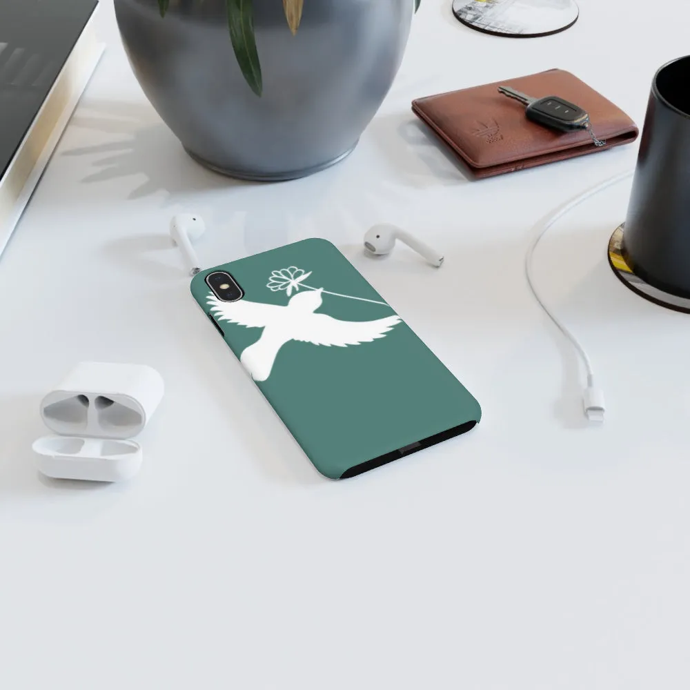 iPhone Cases - Dove on Green