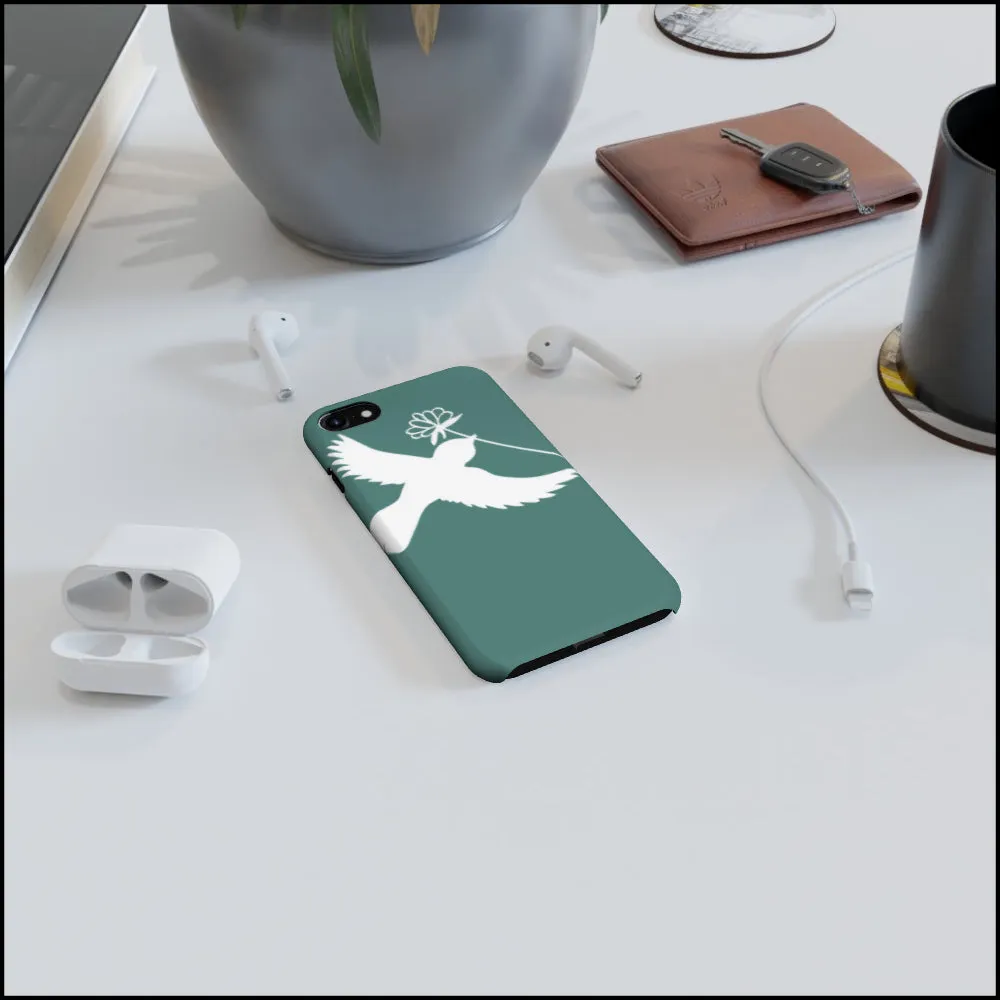 iPhone Cases - Dove on Green