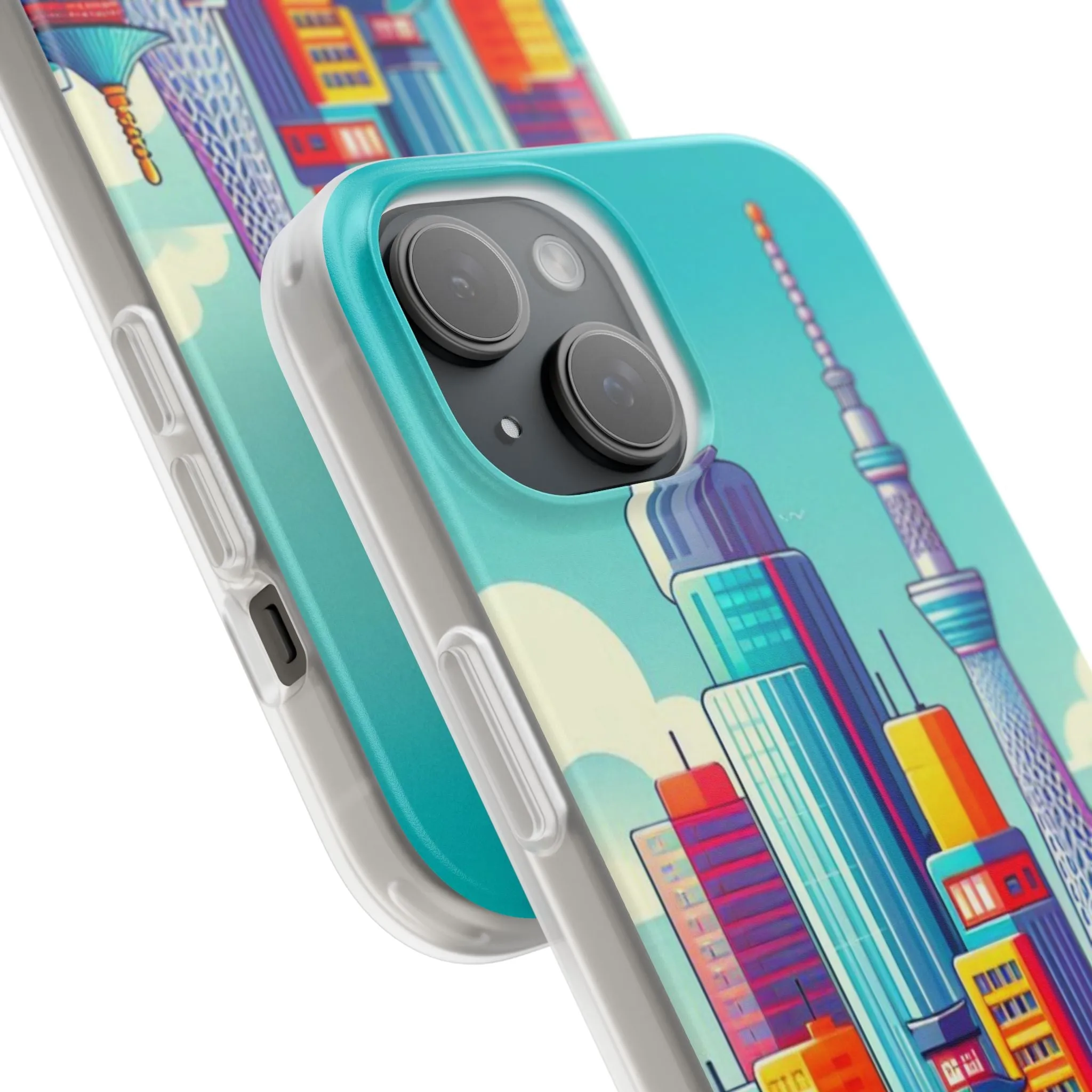 iPhone Flexi Cases with colorful design of the city of Tokyo