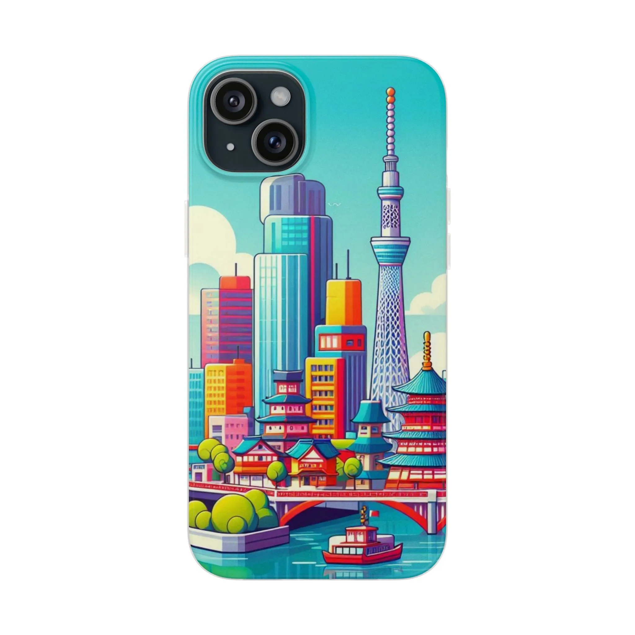 iPhone Flexi Cases with colorful design of the city of Tokyo