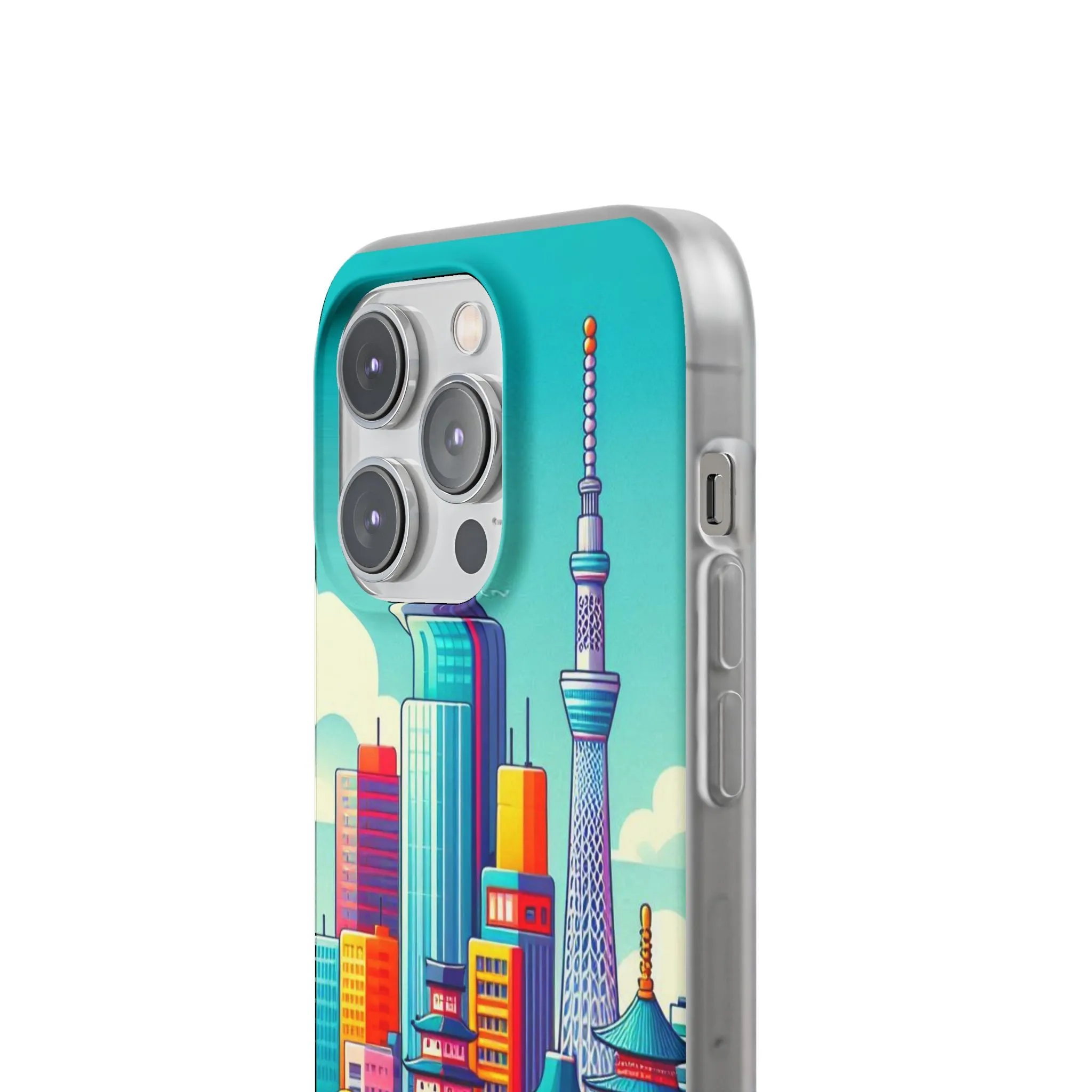 iPhone Flexi Cases with colorful design of the city of Tokyo