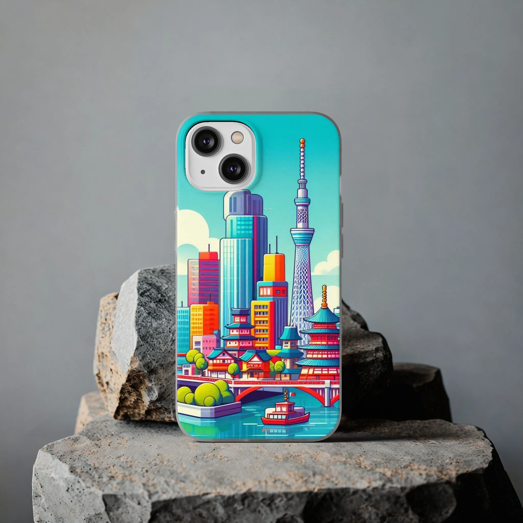 iPhone Flexi Cases with colorful design of the city of Tokyo