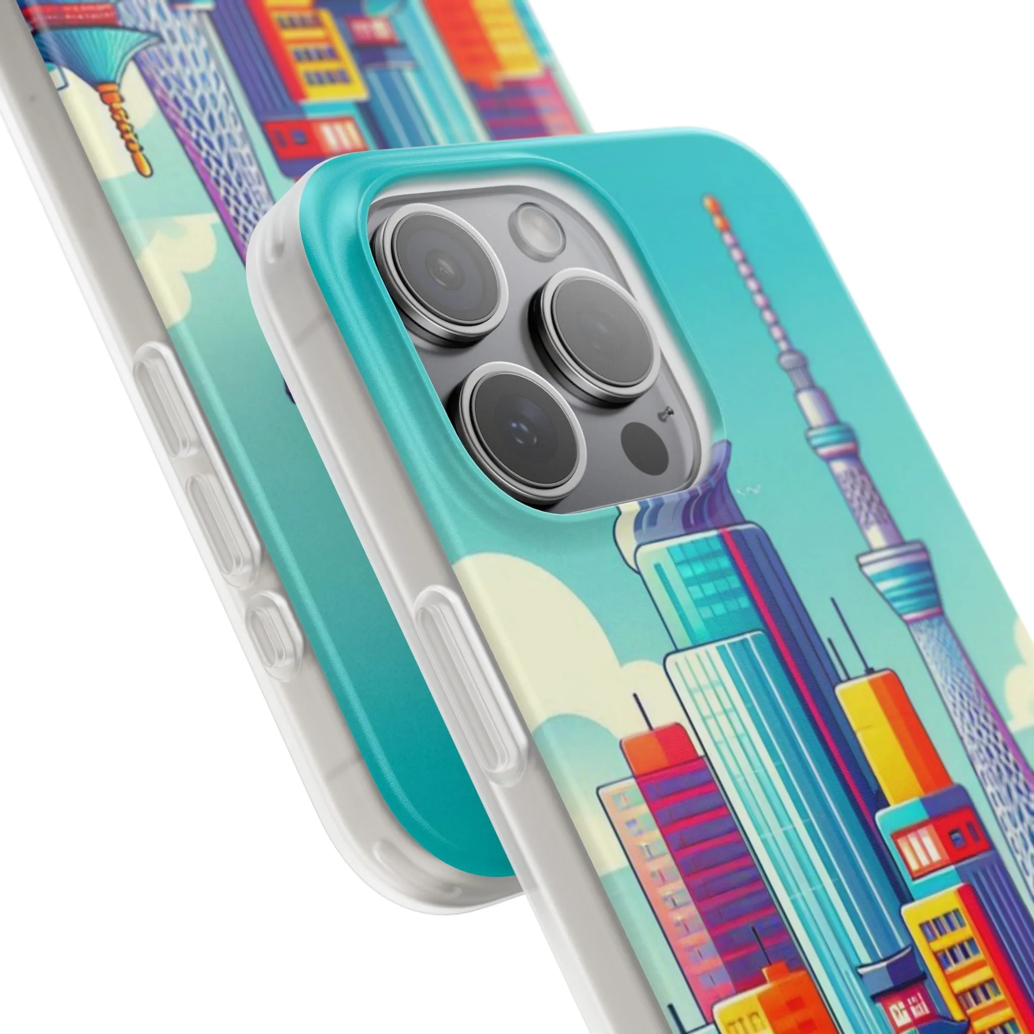 iPhone Flexi Cases with colorful design of the city of Tokyo