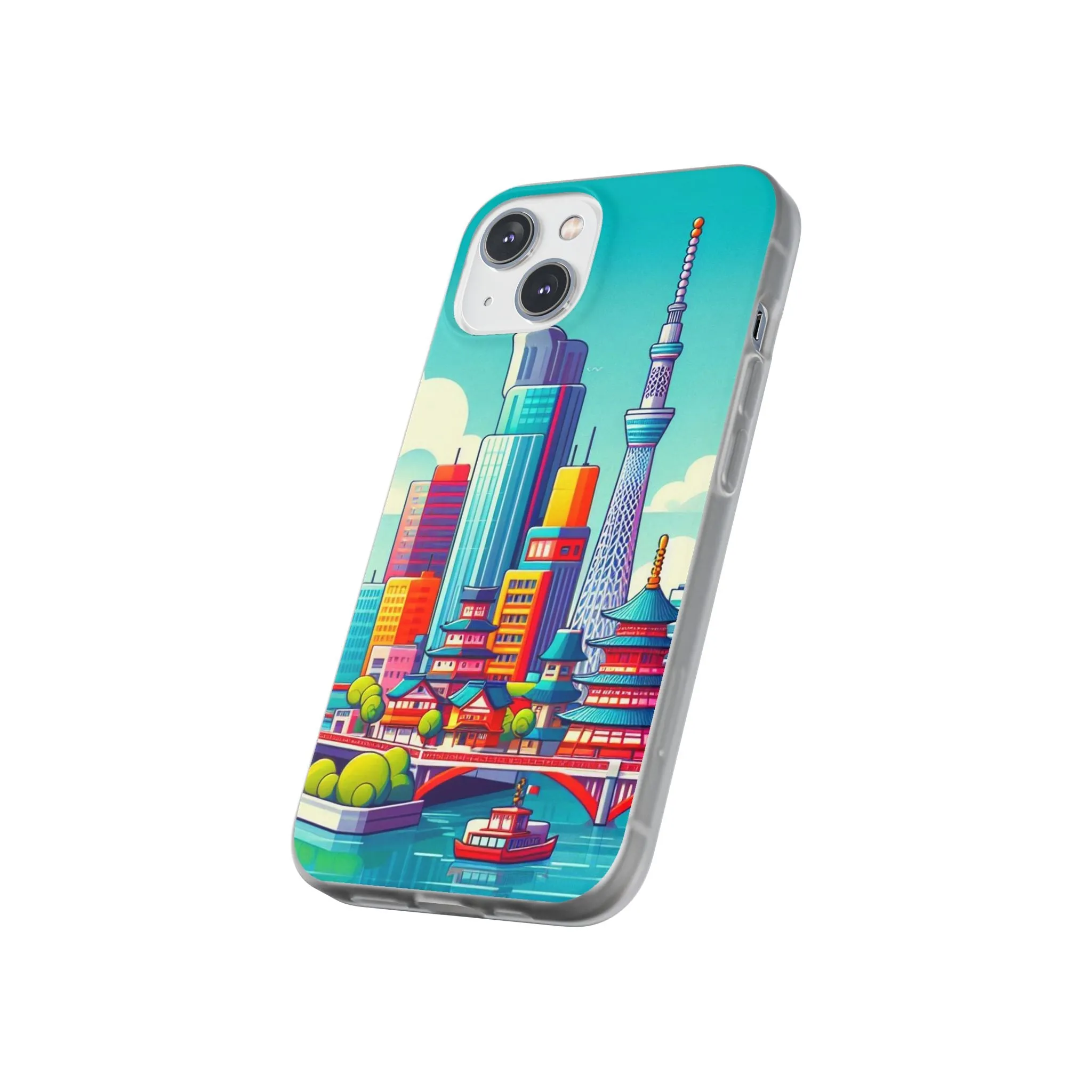 iPhone Flexi Cases with colorful design of the city of Tokyo
