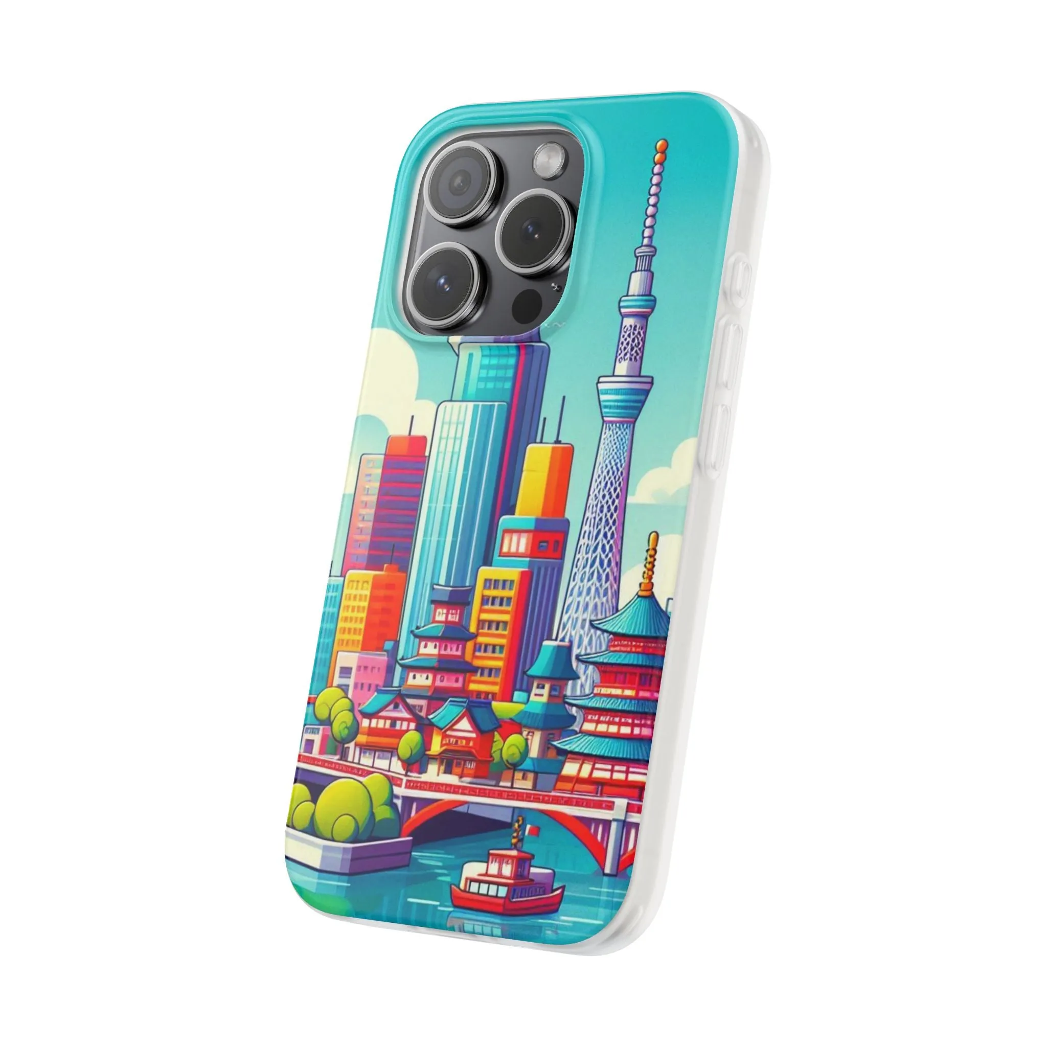 iPhone Flexi Cases with colorful design of the city of Tokyo