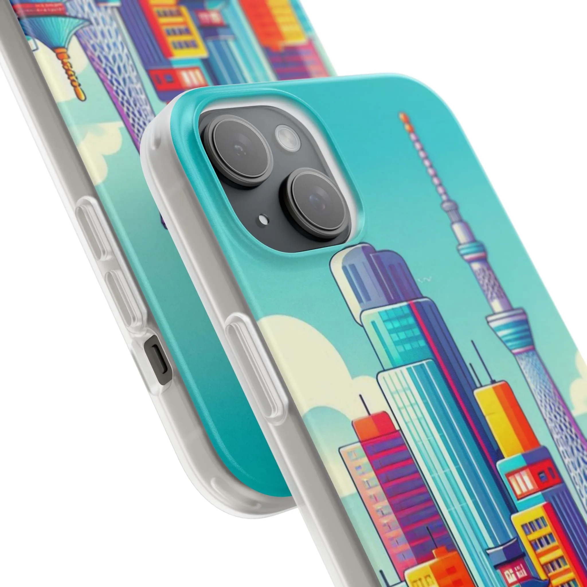 iPhone Flexi Cases with colorful design of the city of Tokyo