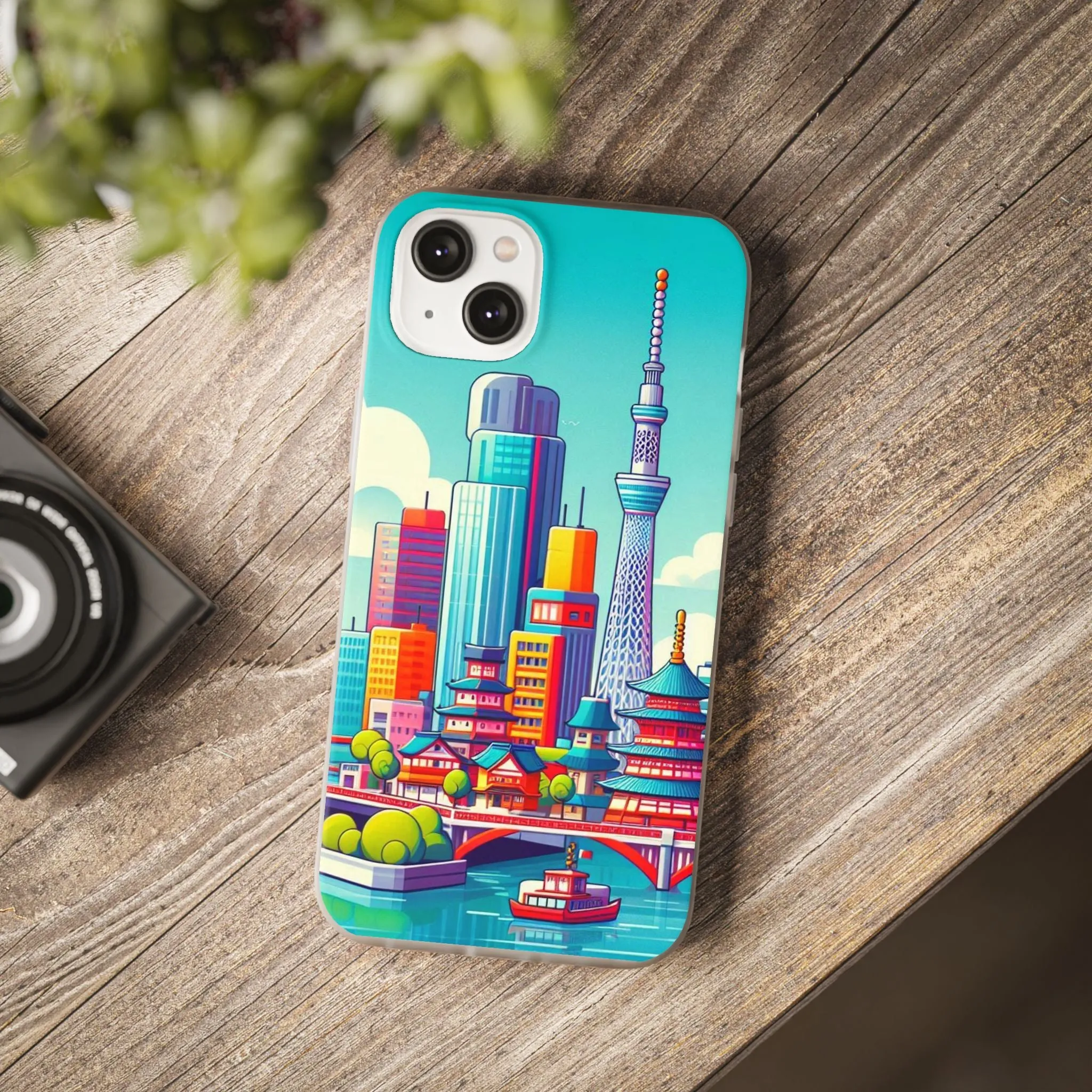 iPhone Flexi Cases with colorful design of the city of Tokyo