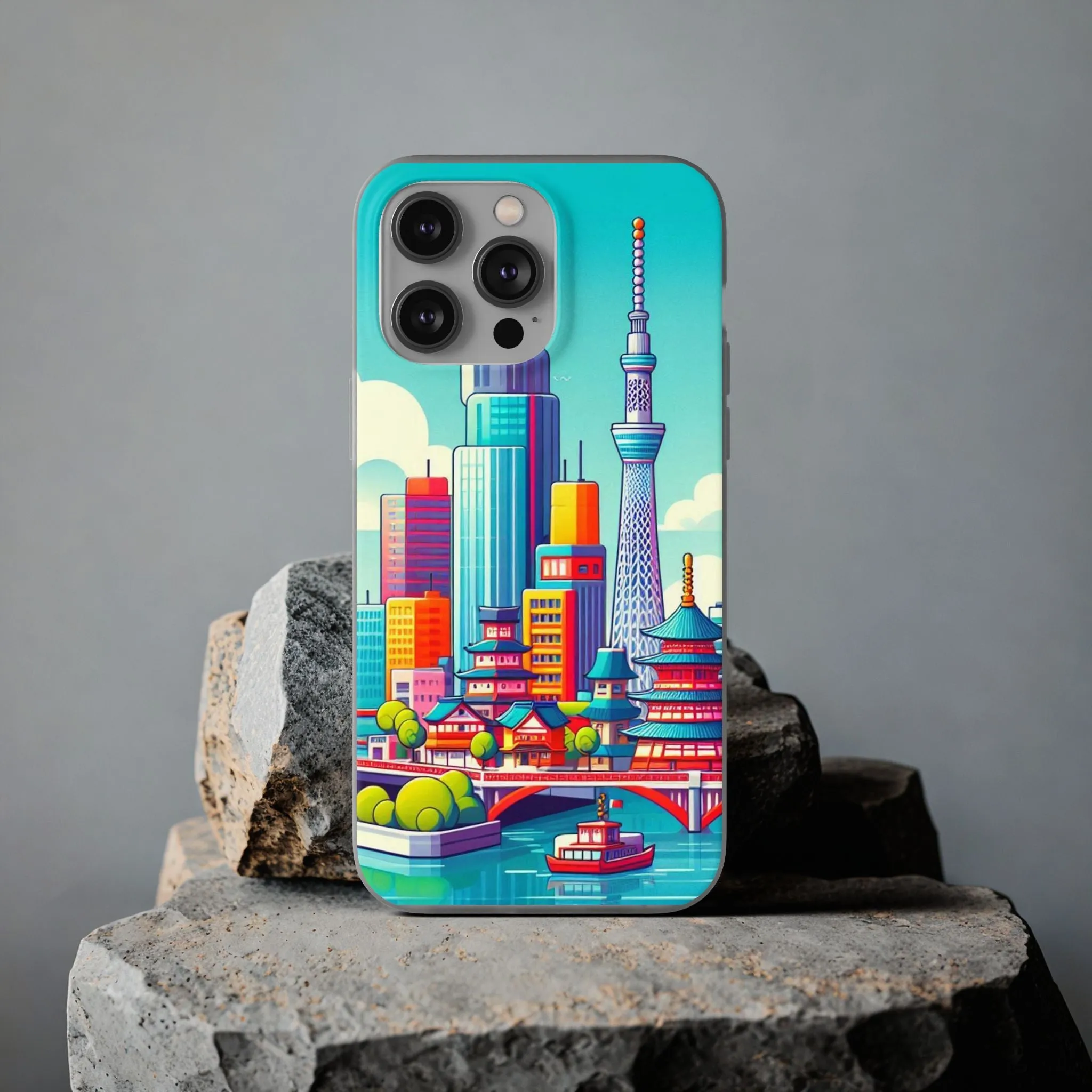 iPhone Flexi Cases with colorful design of the city of Tokyo
