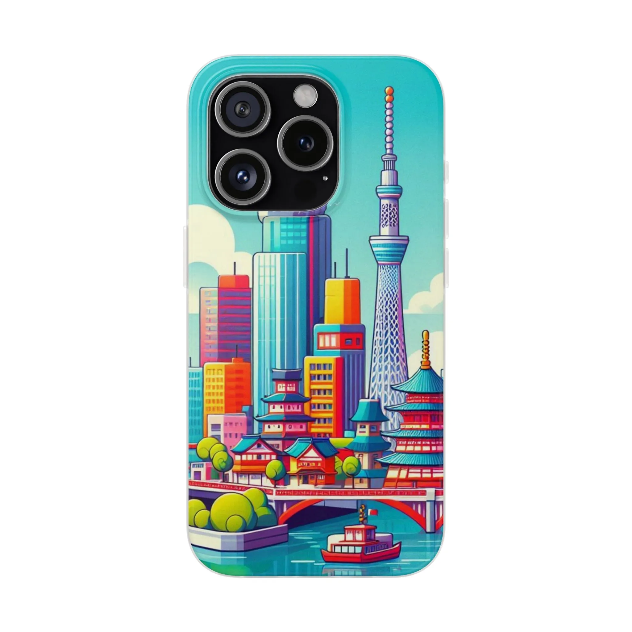 iPhone Flexi Cases with colorful design of the city of Tokyo