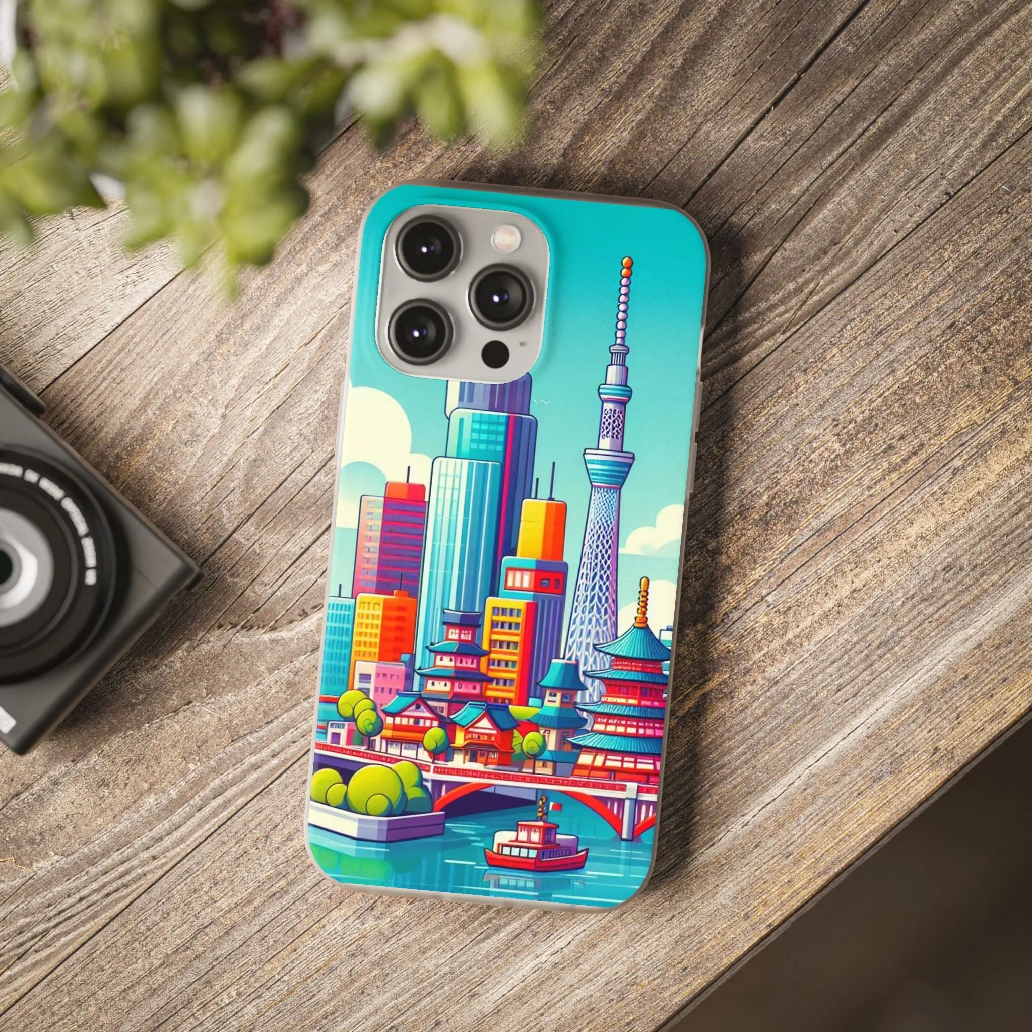 iPhone Flexi Cases with colorful design of the city of Tokyo