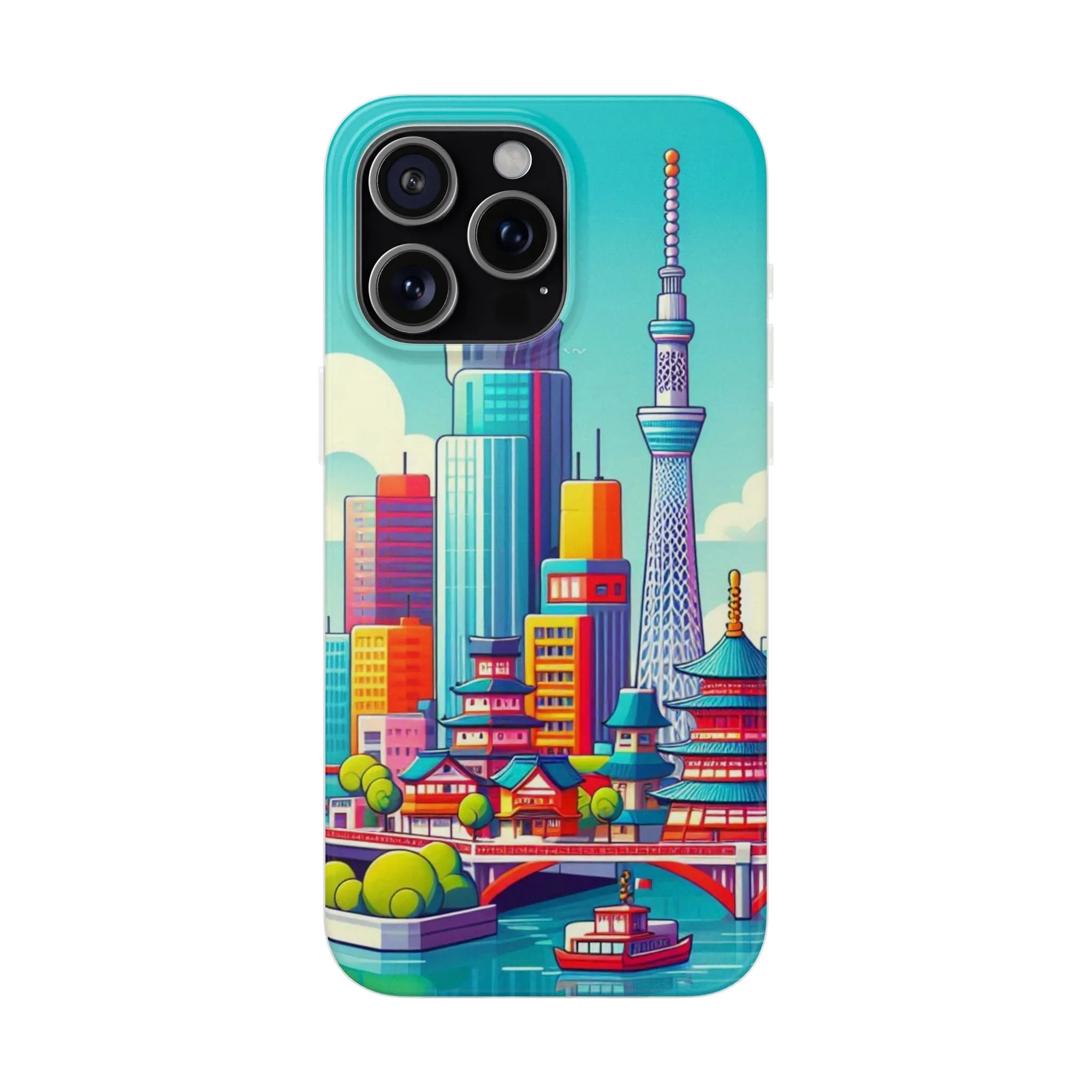 iPhone Flexi Cases with colorful design of the city of Tokyo