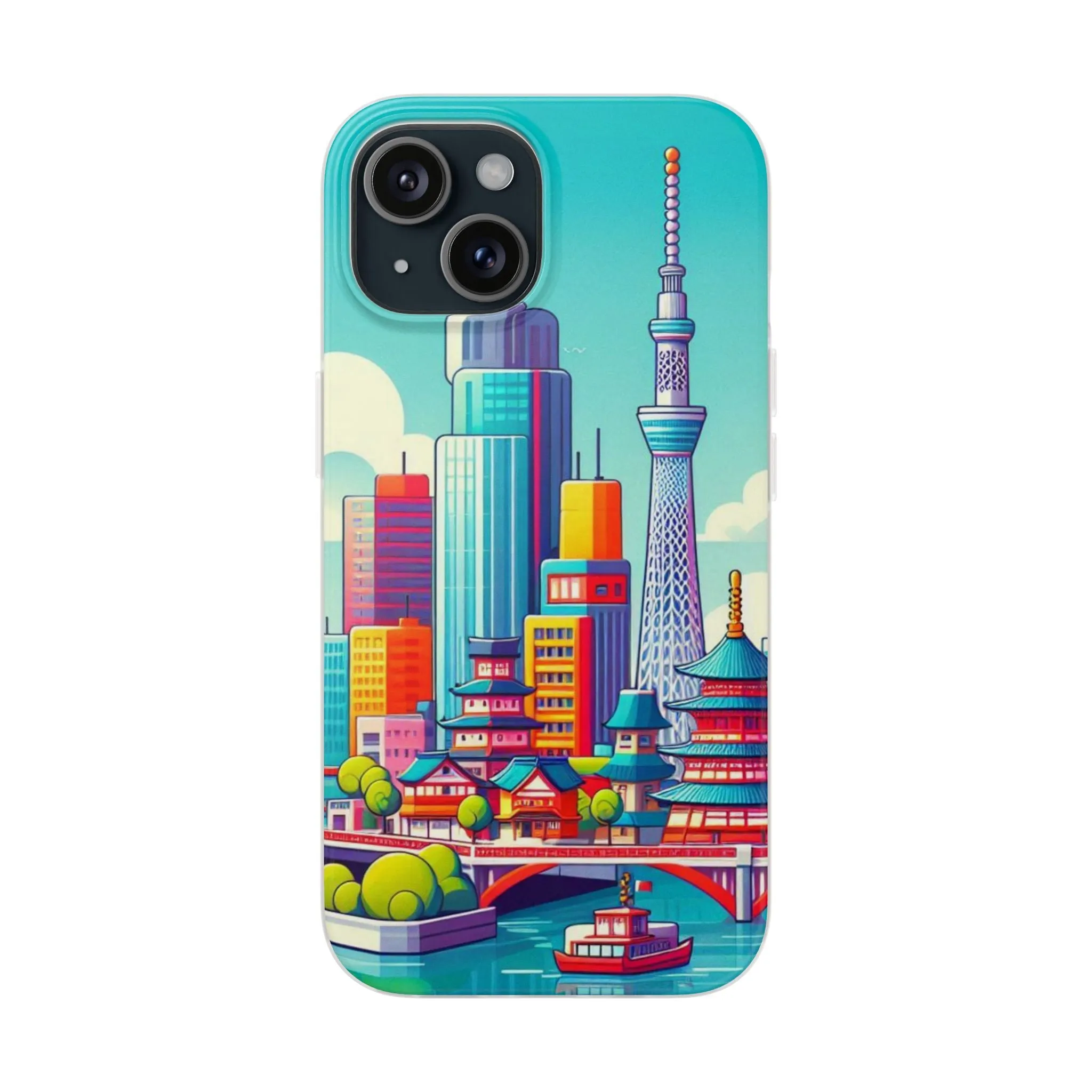 iPhone Flexi Cases with colorful design of the city of Tokyo