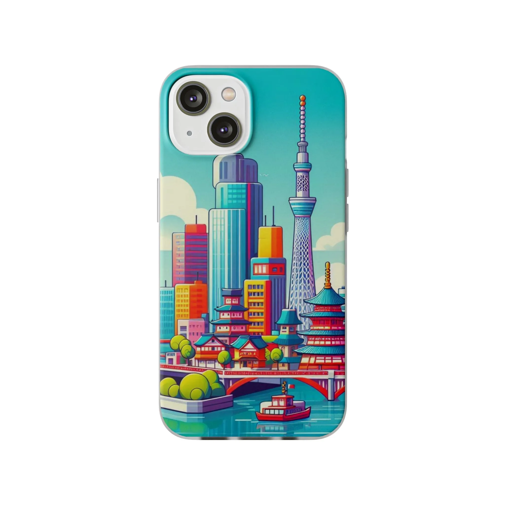 iPhone Flexi Cases with colorful design of the city of Tokyo