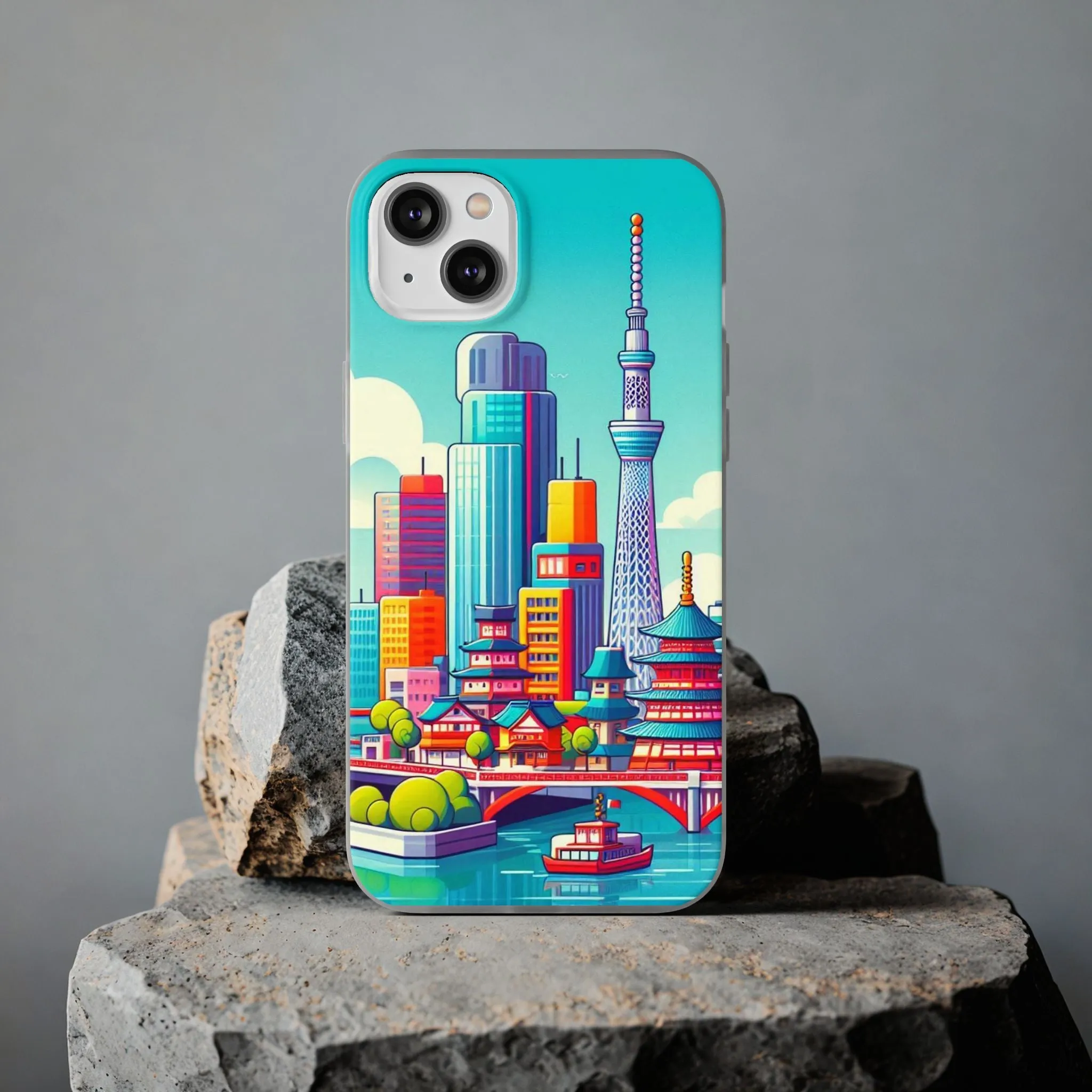 iPhone Flexi Cases with colorful design of the city of Tokyo