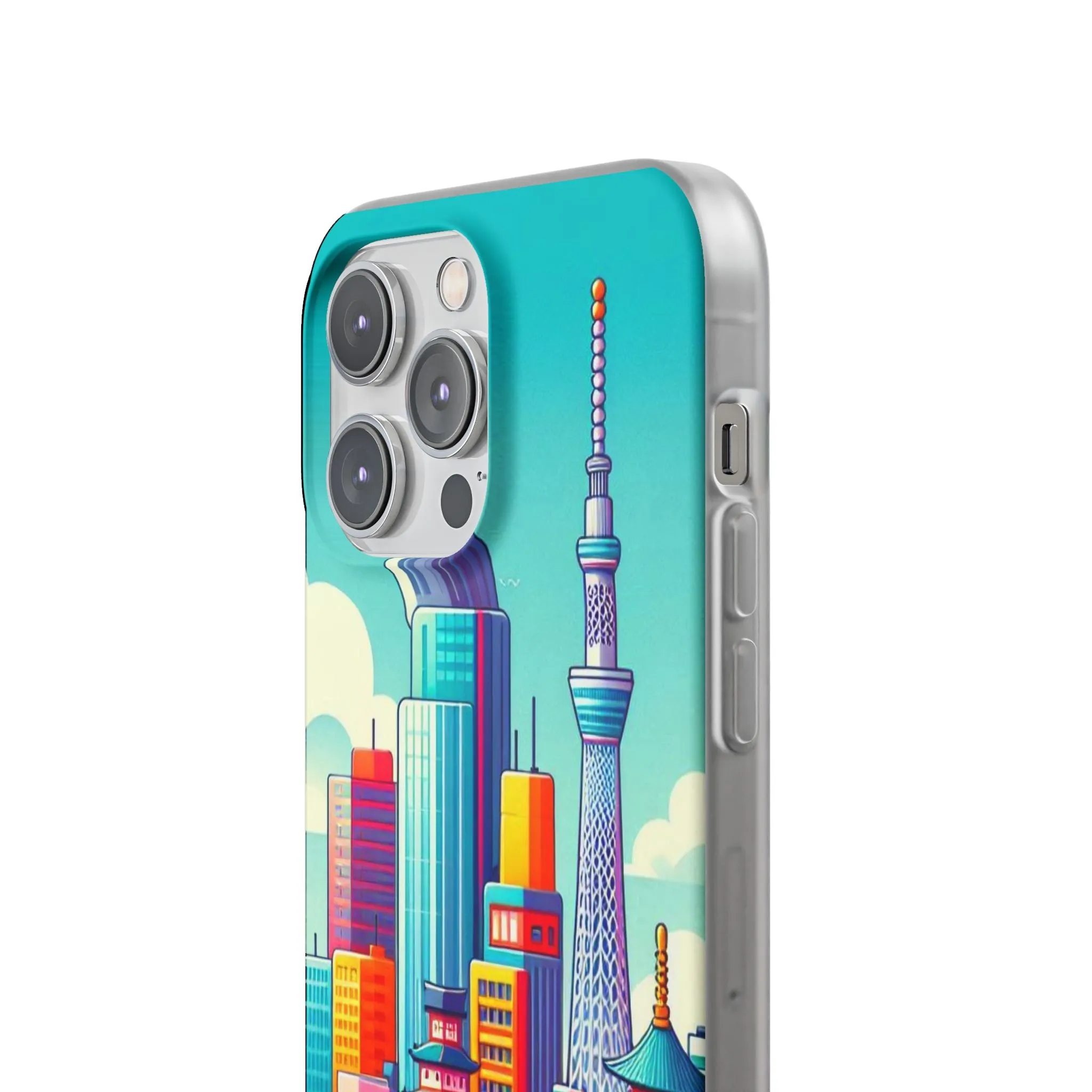 iPhone Flexi Cases with colorful design of the city of Tokyo