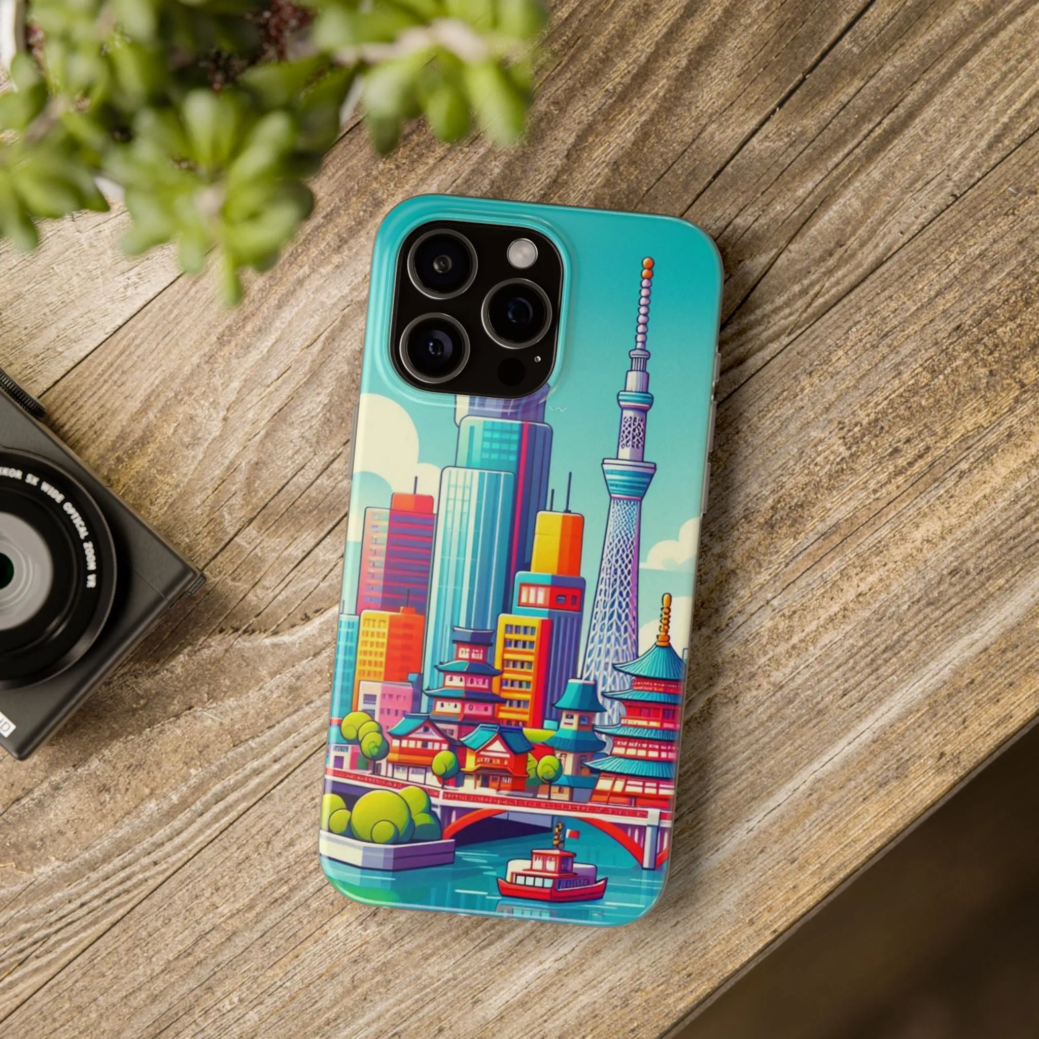 iPhone Flexi Cases with colorful design of the city of Tokyo