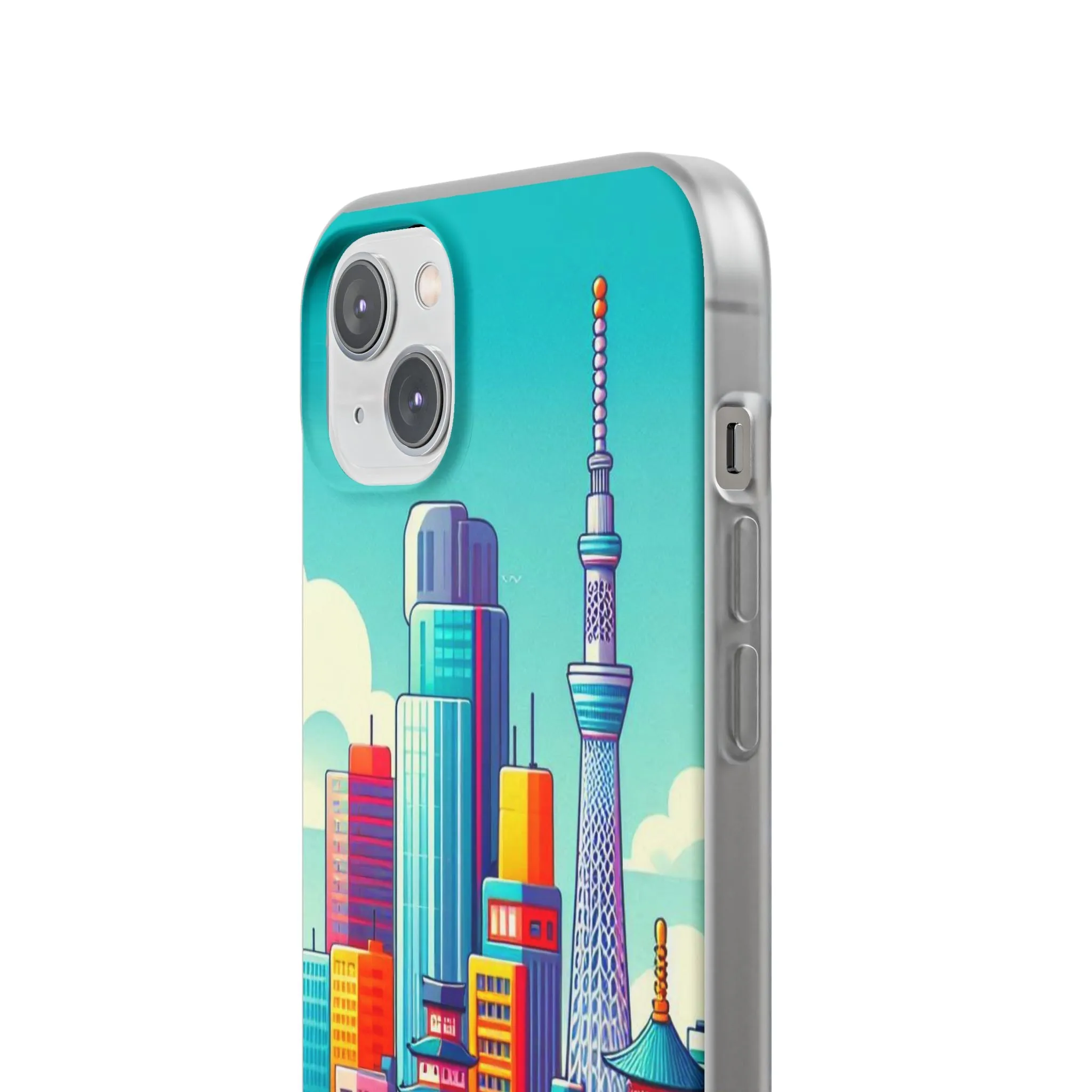 iPhone Flexi Cases with colorful design of the city of Tokyo