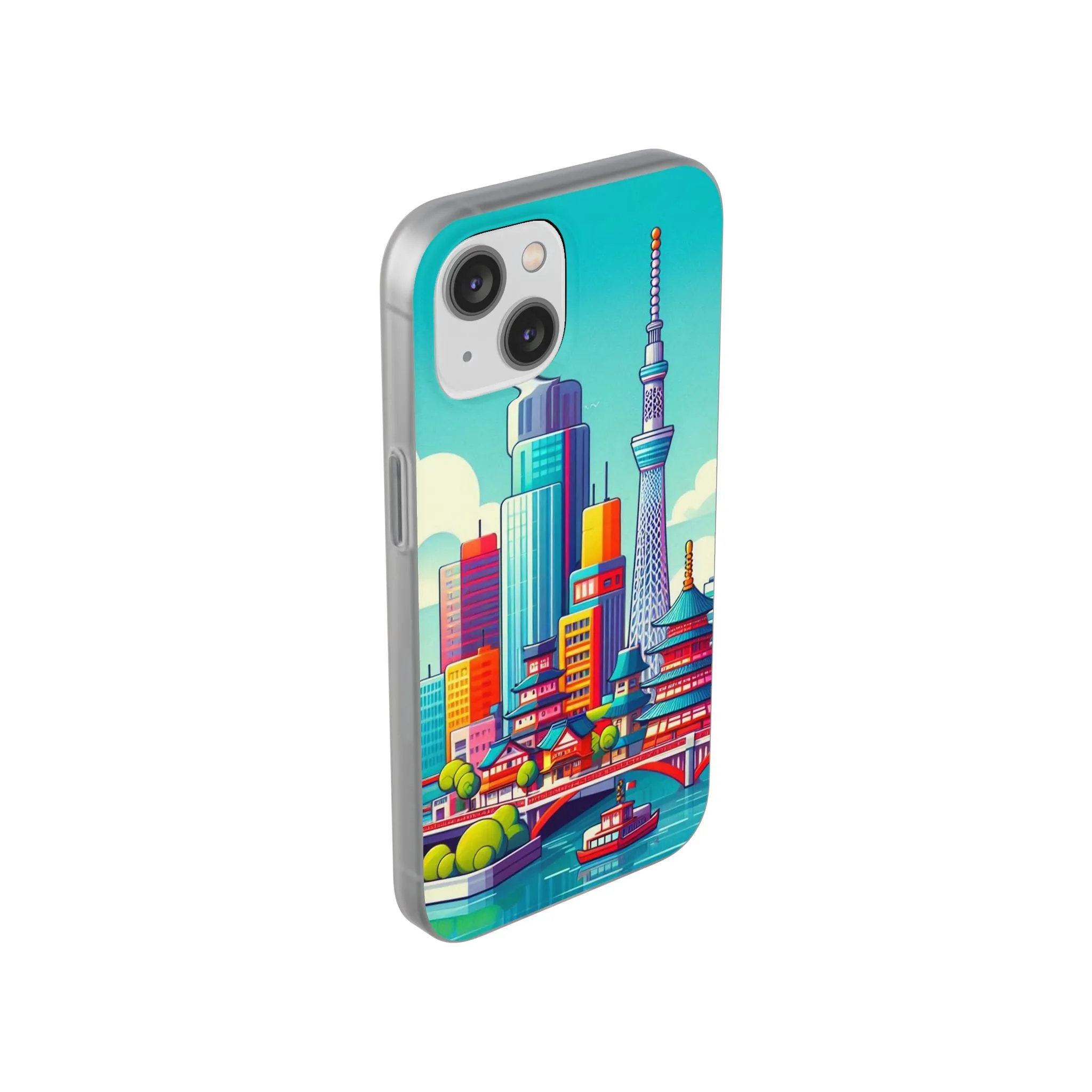 iPhone Flexi Cases with colorful design of the city of Tokyo