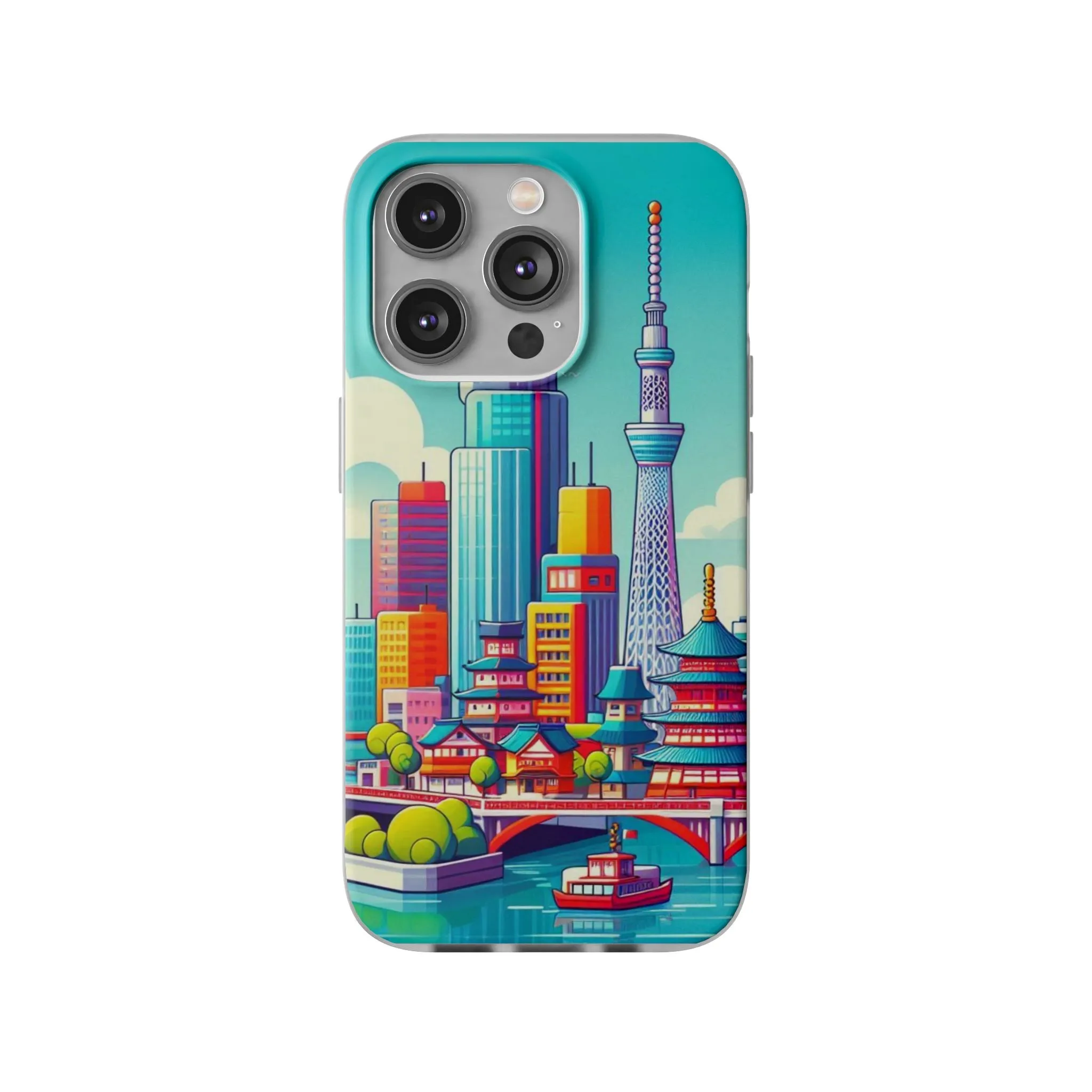 iPhone Flexi Cases with colorful design of the city of Tokyo