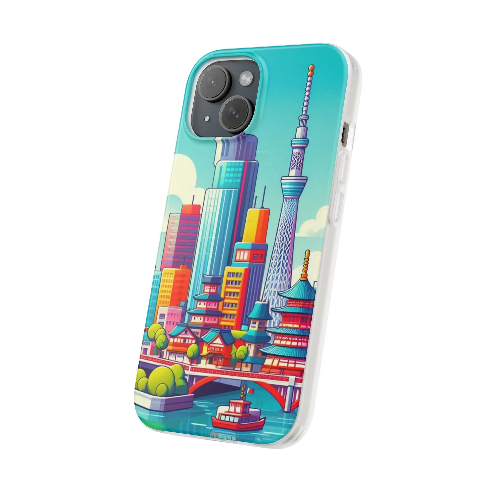 iPhone Flexi Cases with colorful design of the city of Tokyo