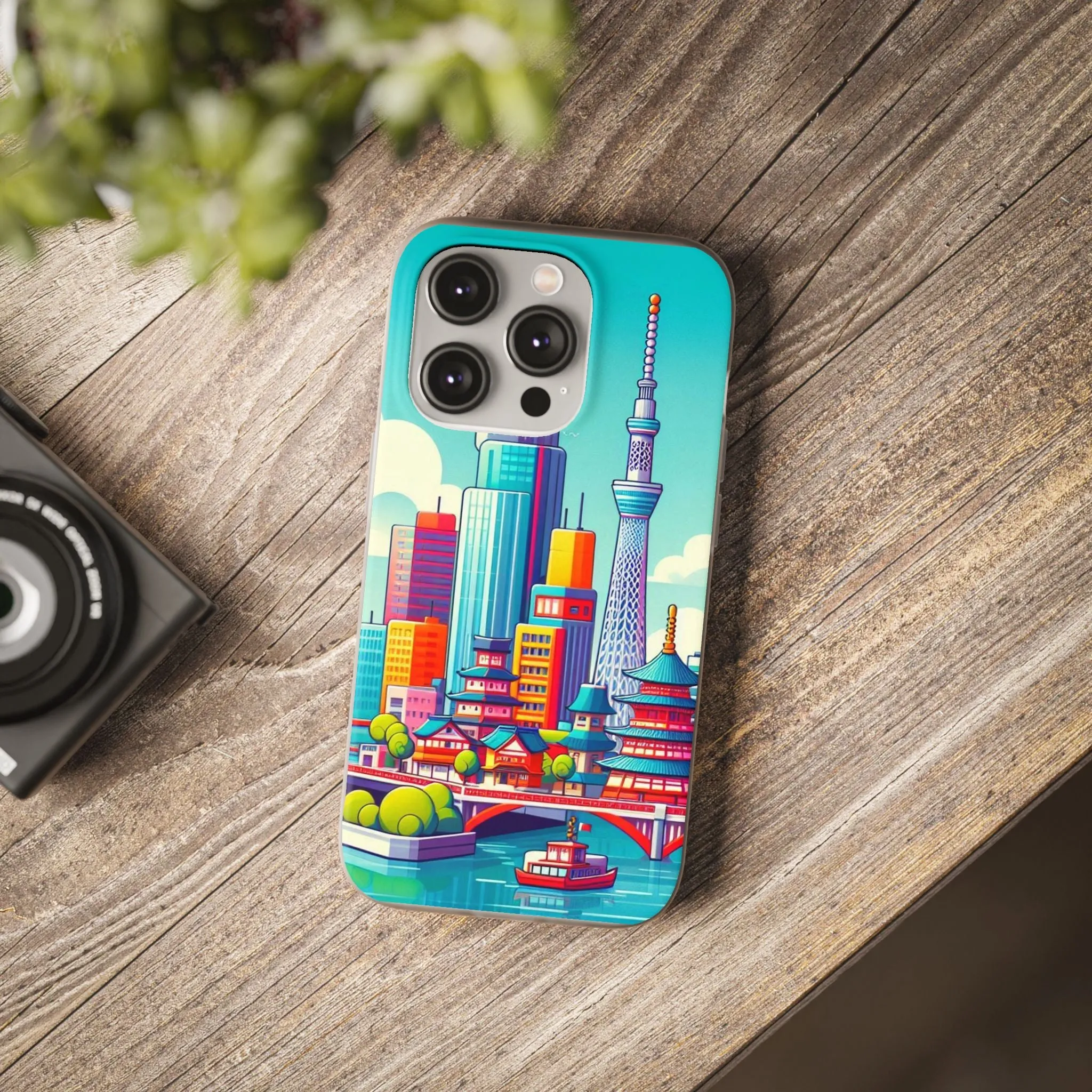 iPhone Flexi Cases with colorful design of the city of Tokyo
