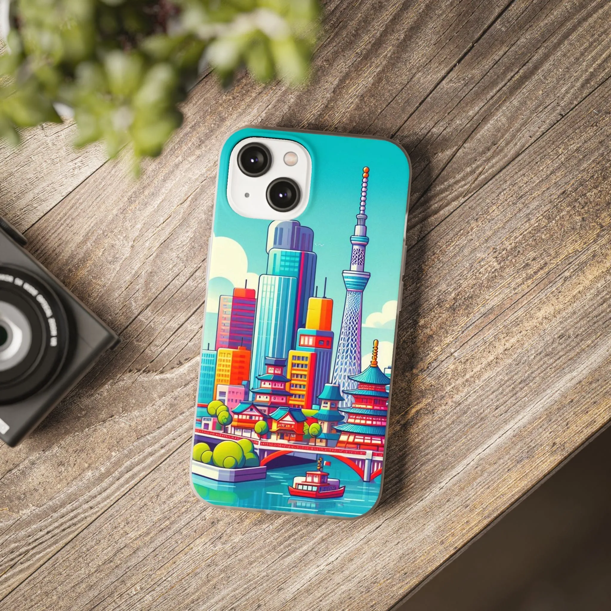 iPhone Flexi Cases with colorful design of the city of Tokyo