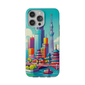 iPhone Flexi Cases with colorful design of the city of Tokyo