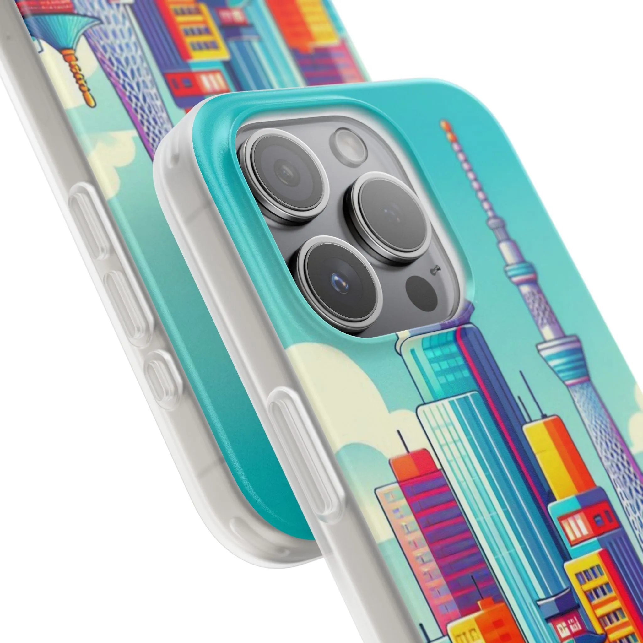 iPhone Flexi Cases with colorful design of the city of Tokyo