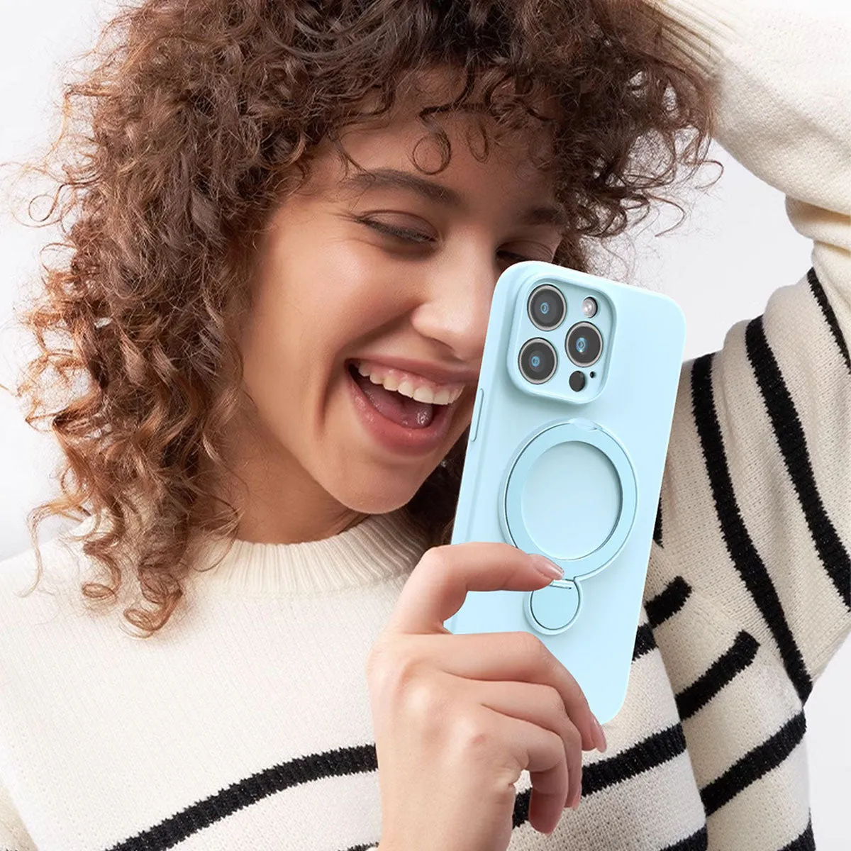 iPhone MagSafe Silicone Case with 360 Ring