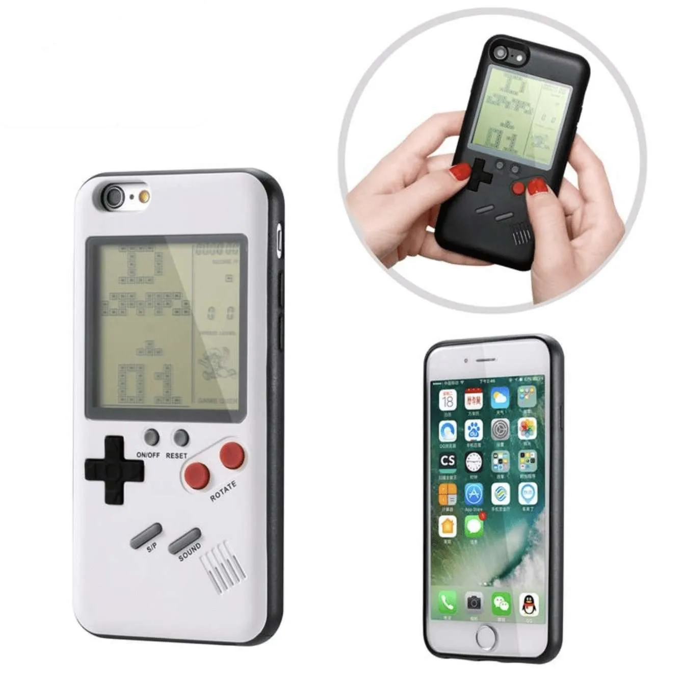 iPhone Retro-Game Case Black & White