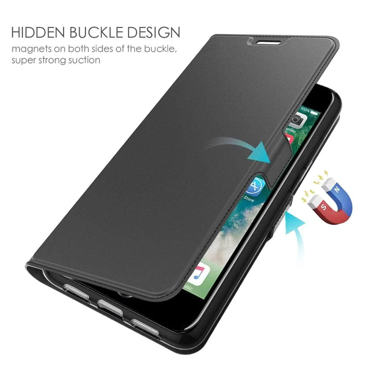 iPhone SE 2020 PU Leather Flip Stand Wallet Full Protective Shockproof Cover