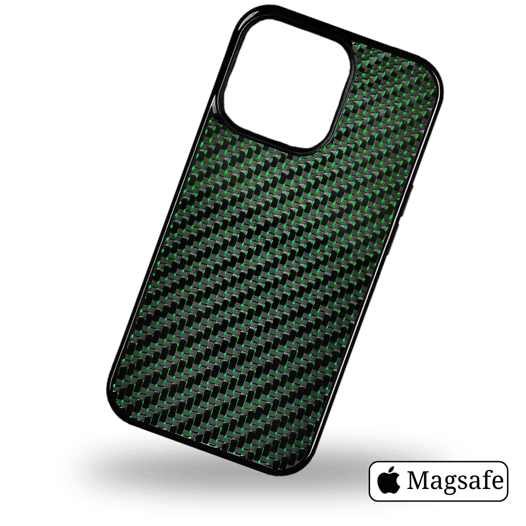 iPhone Woven CarbonCover - Smaragd | Magsafe