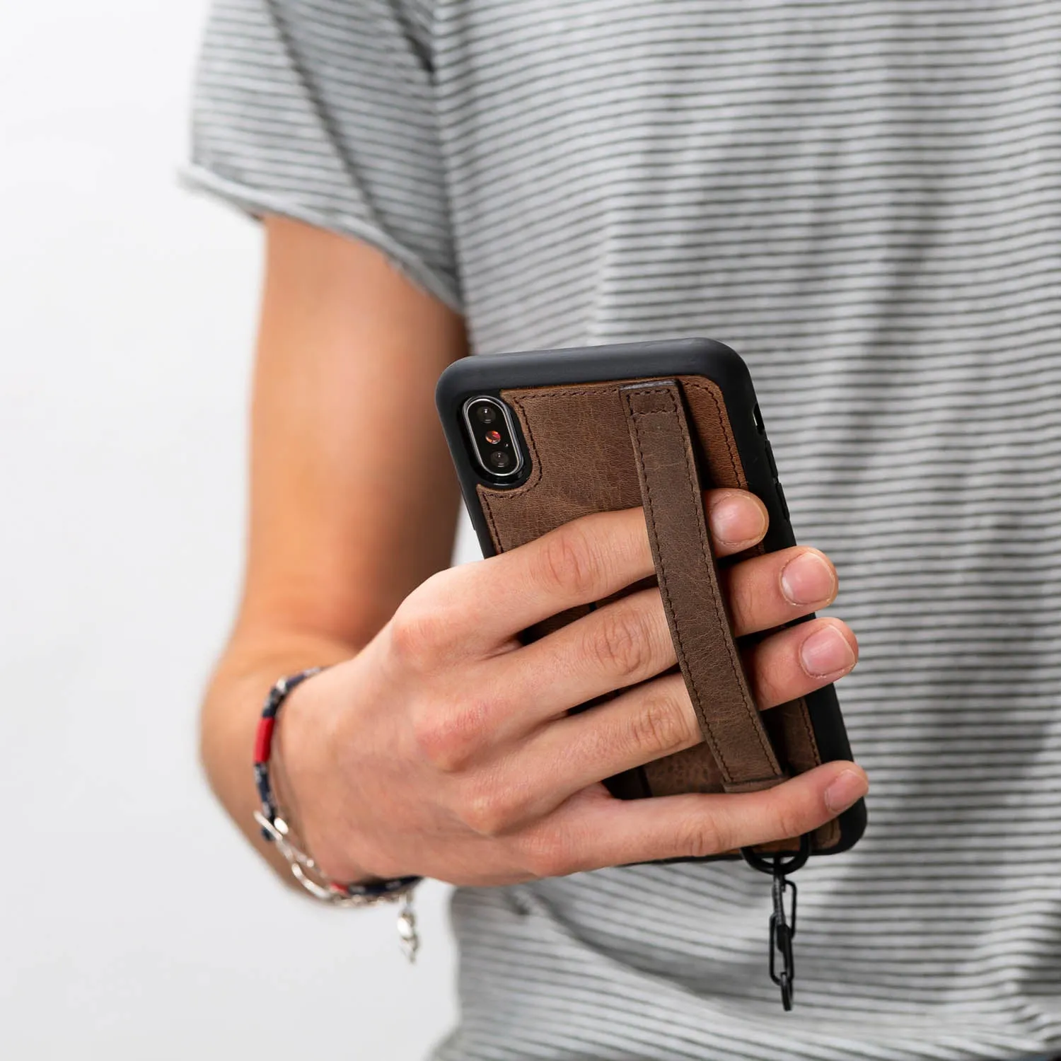 iPhone X / XS Snap-on Leather Grip Case