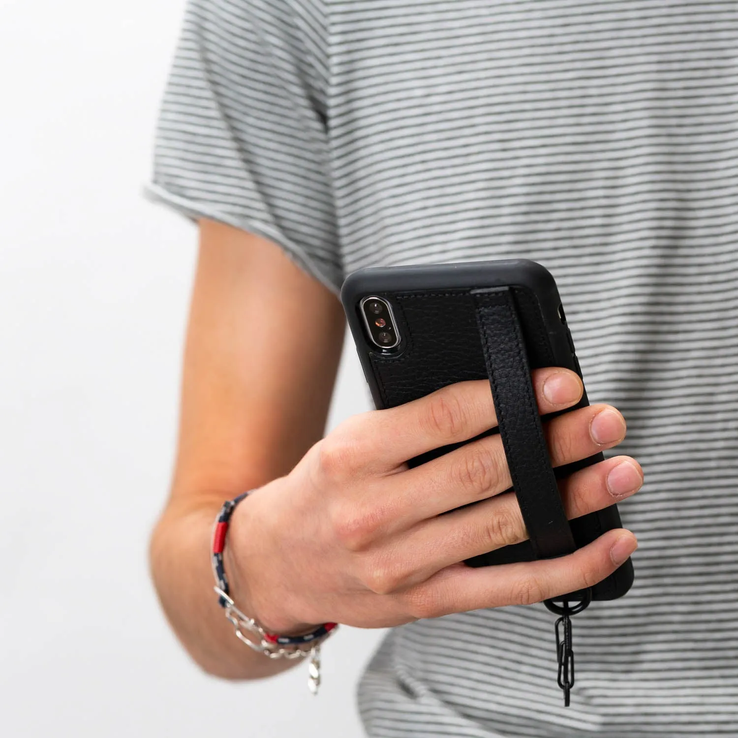 iPhone X / XS Snap-on Leather Grip Case