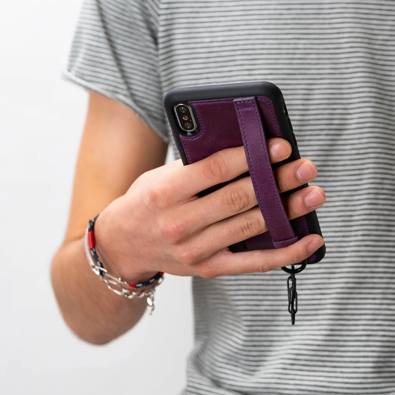 iPhone X / XS Snap-on Leather Grip Case