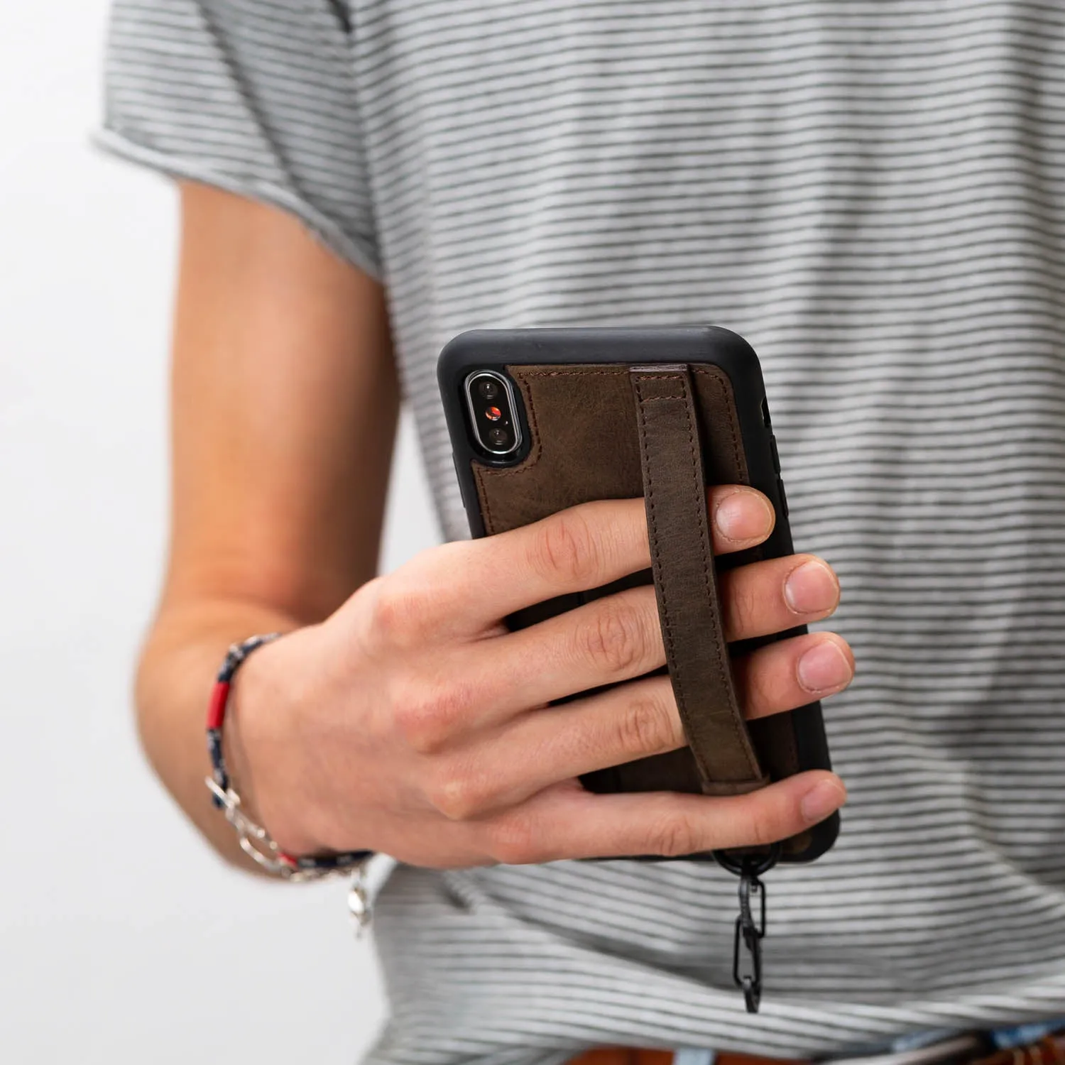 iPhone X / XS Snap-on Leather Grip Case
