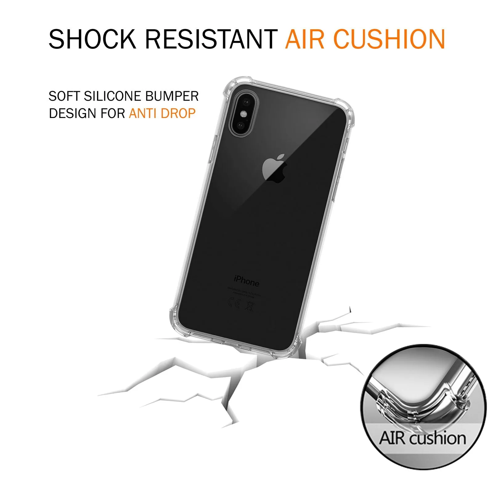 iSoul iPhone X Silicon Gel Case Shock absorb Slim Soft TPU Cover 5.8"