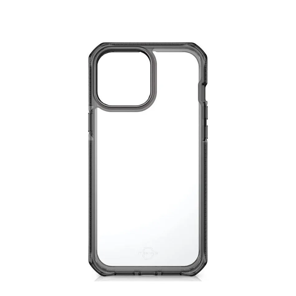 ITSkins - iPhone 13 Pro Max / iPhone 12 Pro Max Supreme Clear Hardcase Case Antimicrobial (AP2N-HBMKC-BKTR) - Transparent / Black