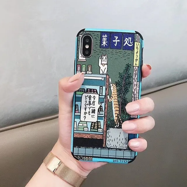 Japanese Cat Art Case