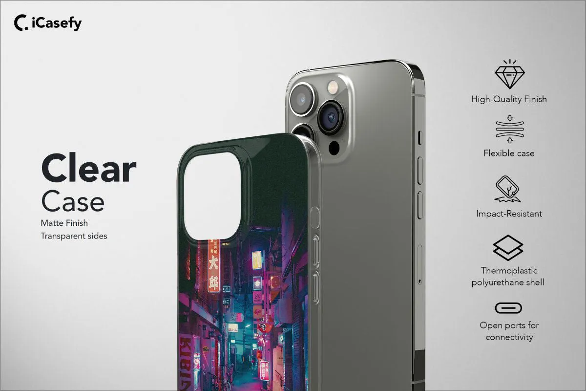 Japanese Night City Phone Case Cyberpunk Aesthetic Cover