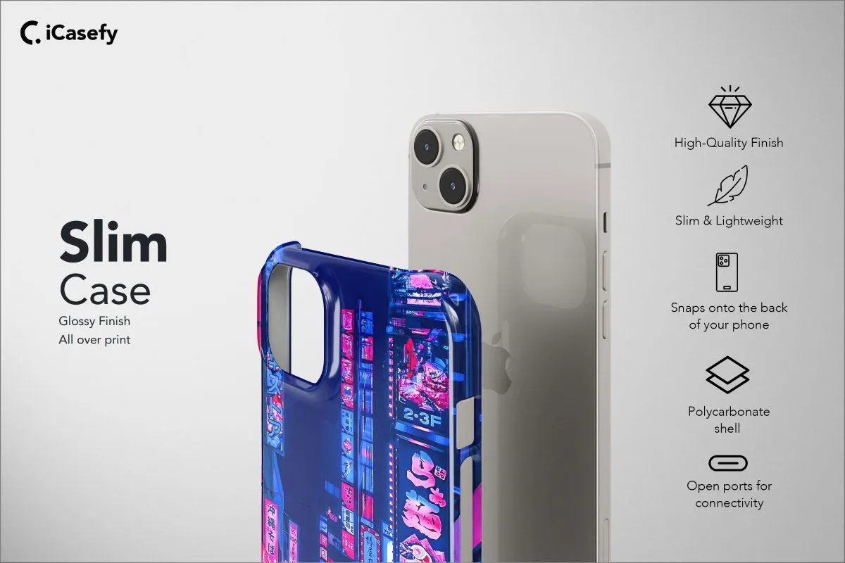Japanese Night City Phone Case Cyberpunk Aesthetic Cover