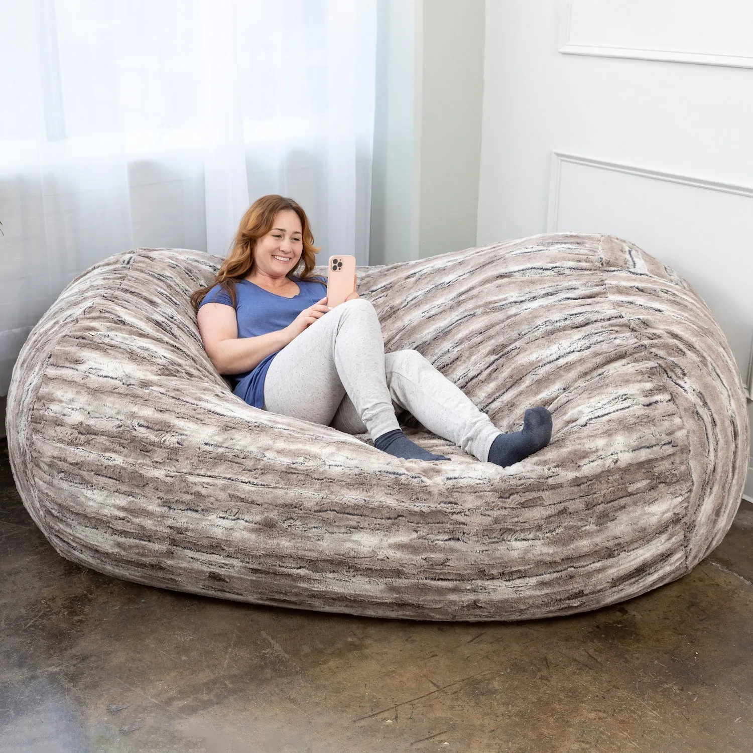 Jaxx Grand Lounger 7 Foot Bean Bag Sofa - Luxe Fur